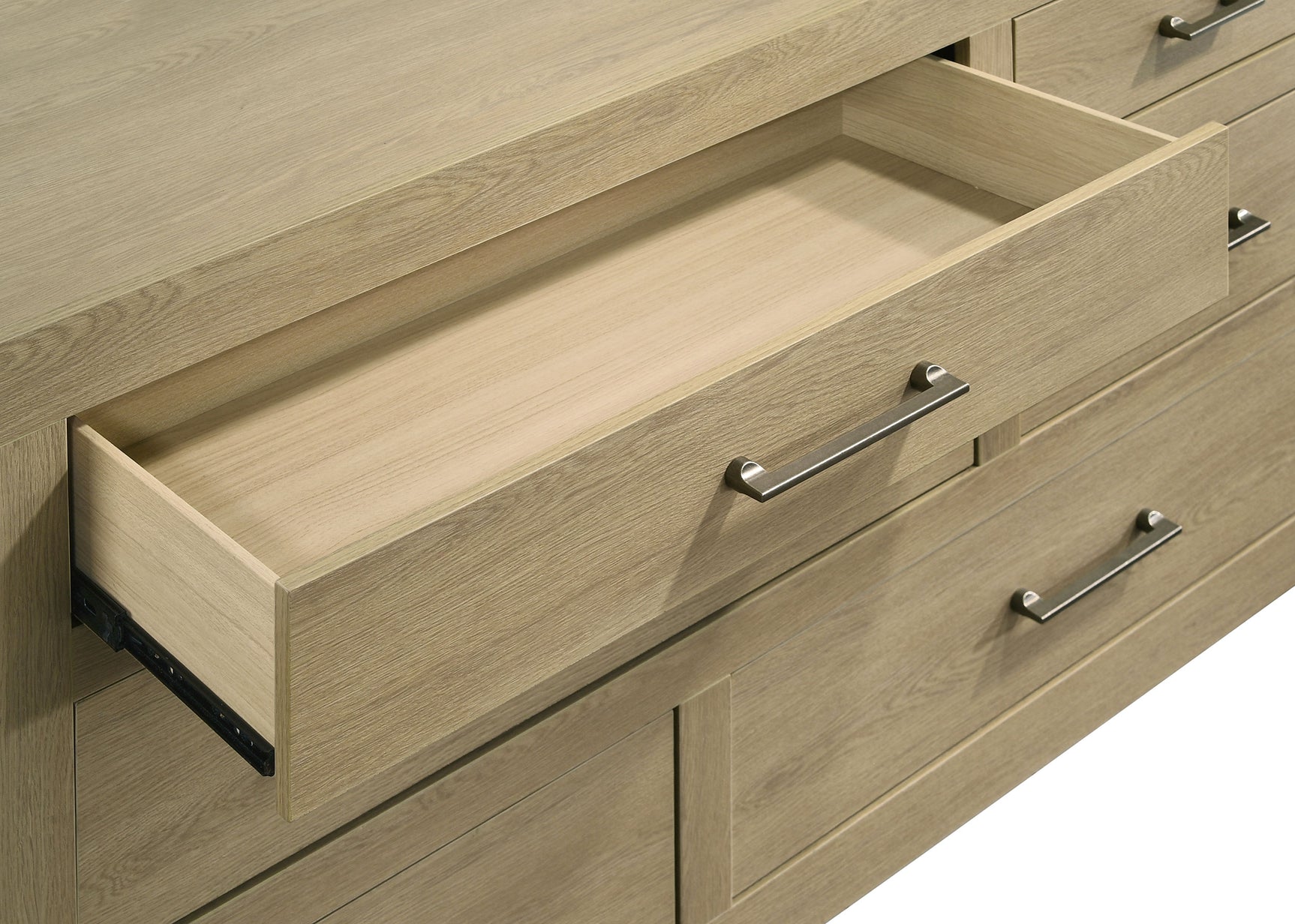 Hendricks Light Oak 6-drawer Bedroom Dresser and Mirror - Ornate Home