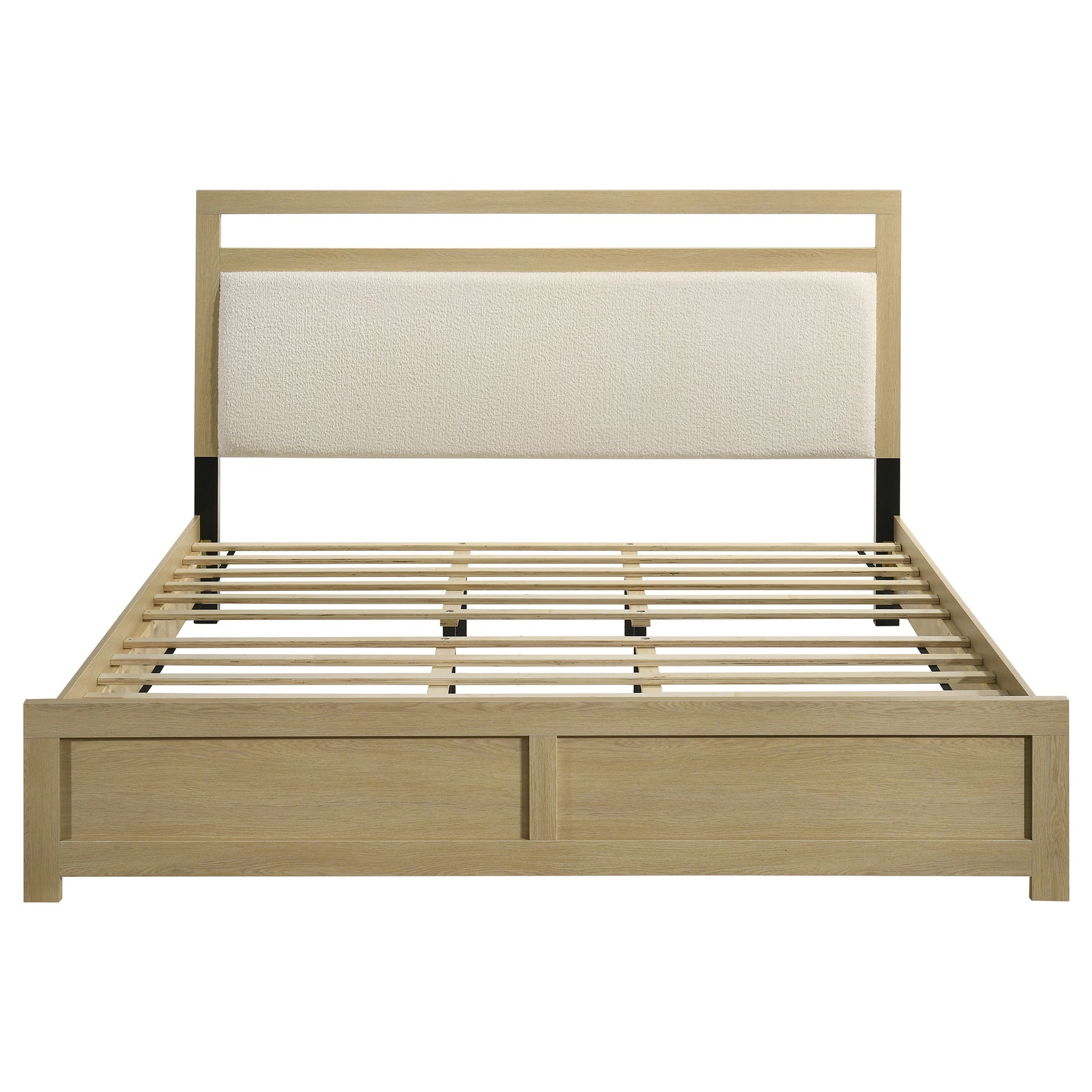Hendricks Light Oak Eastern King Panel Headboard Platform Bed - Ornate Home