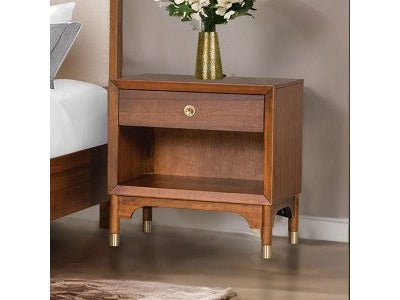 Hepburne Walnut Nightstand - Ornate Home