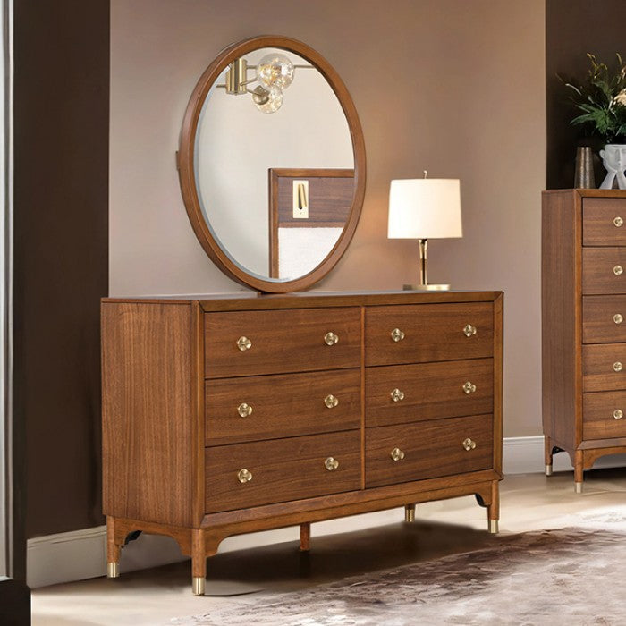 Hepburne Walnut Queen 5-Piece Bedroom Set w/2 NS - Ornate Home
