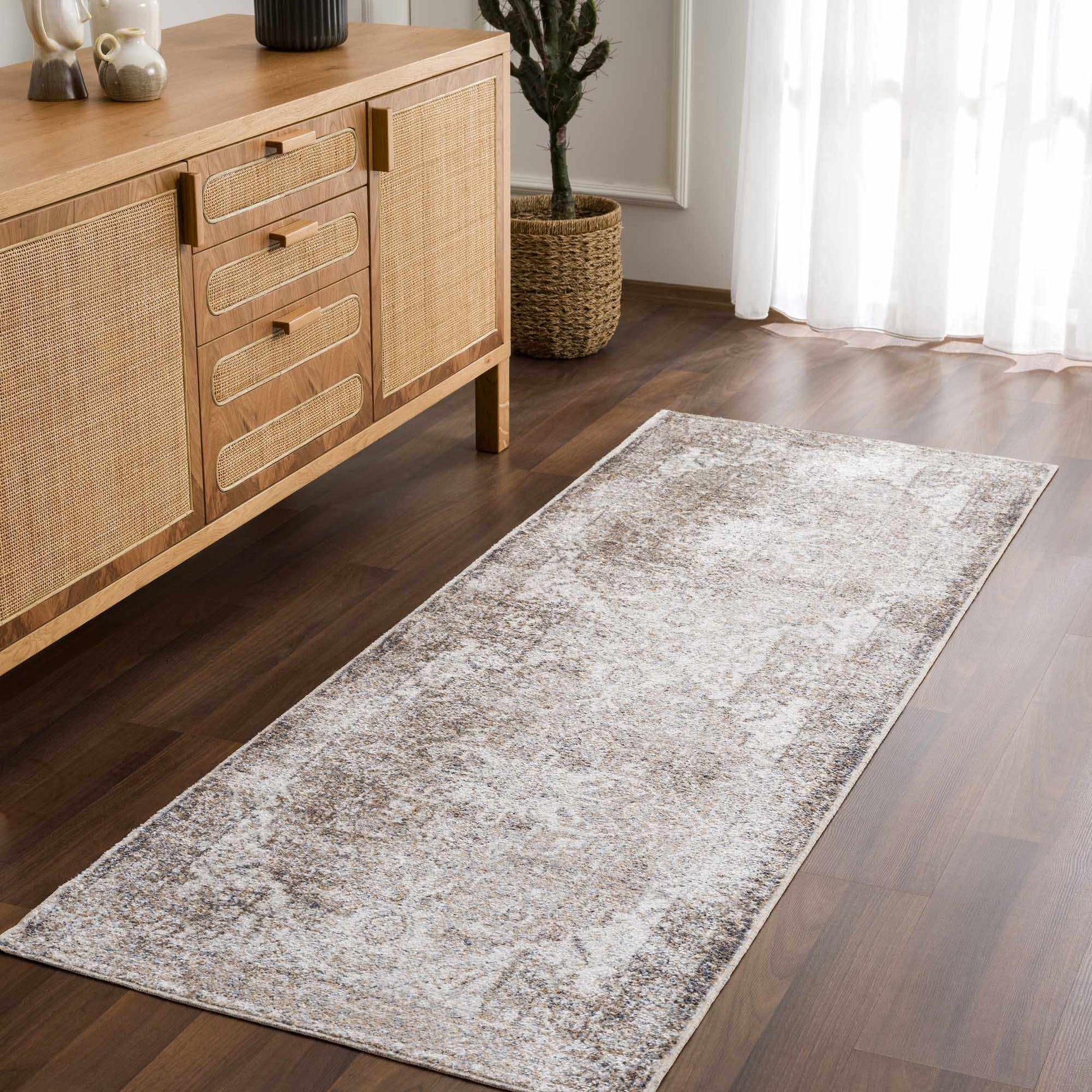 Hera Brown&Cream Washable Area Rug - Ornate Home
