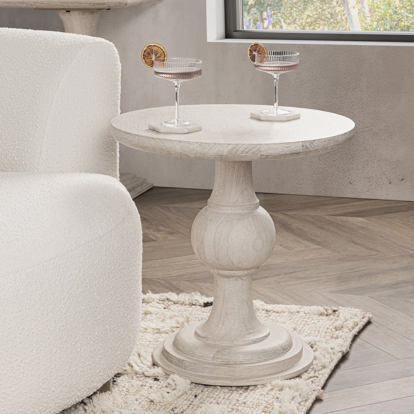 Hera Creamwood End Table - Ornate Home
