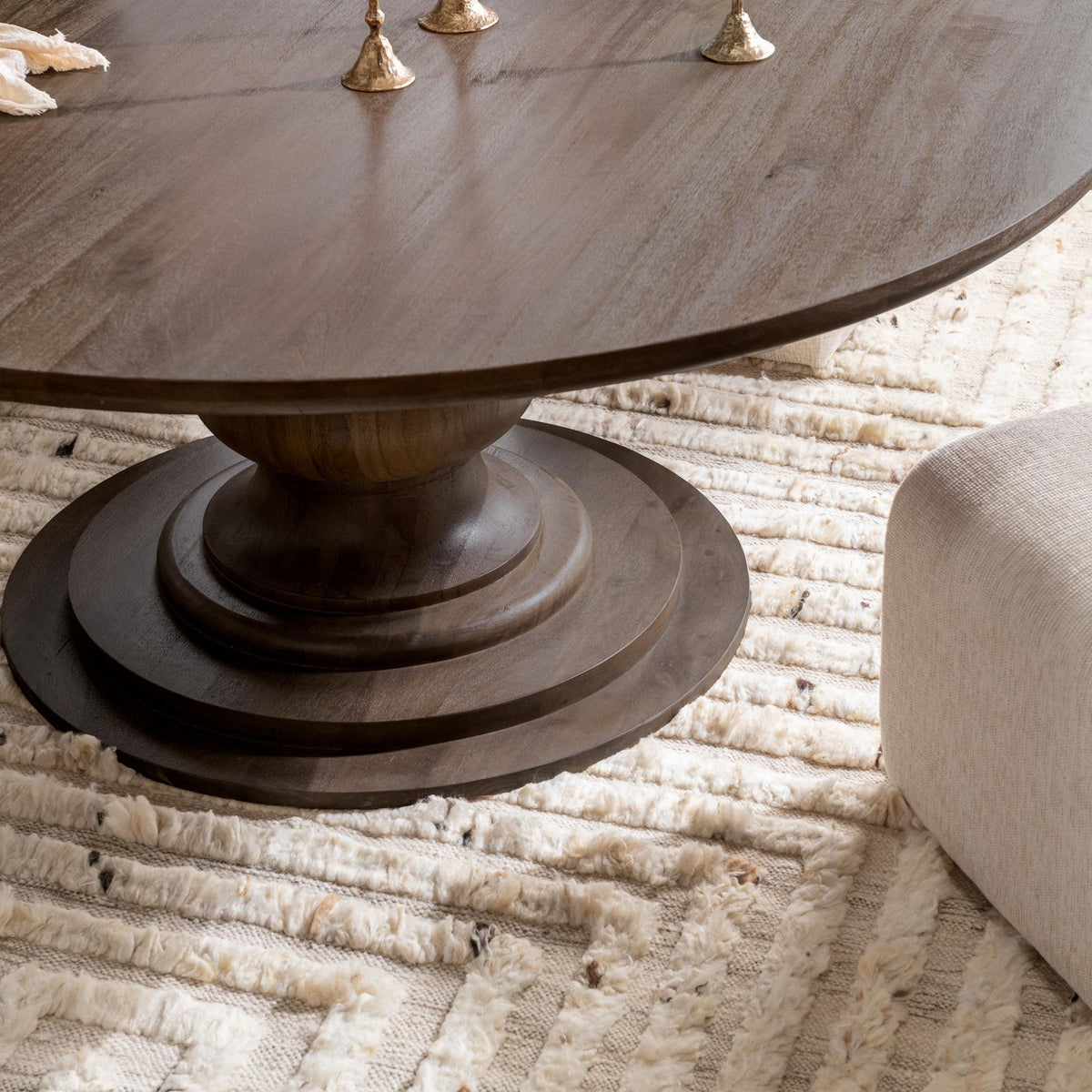 Hera Pecan Brown 72" Round Dining Table
