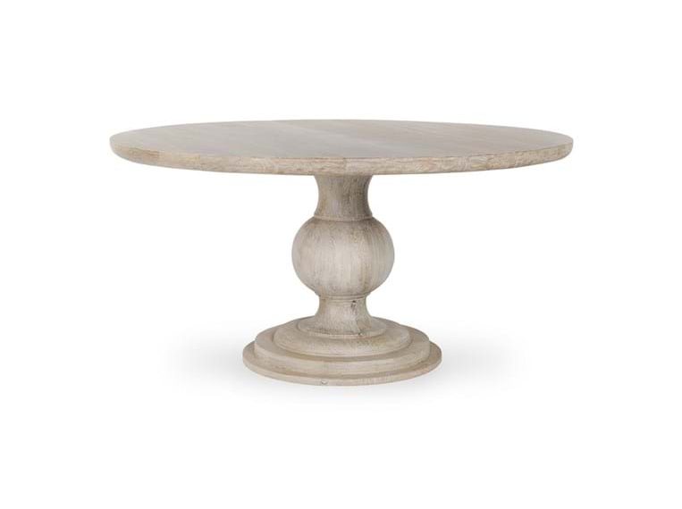 Hera Whitewashed Round Dining Table - Ornate Home