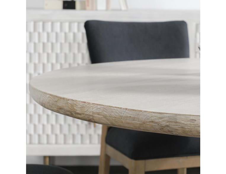 Hera Whitewashed Round Dining Table - Ornate Home