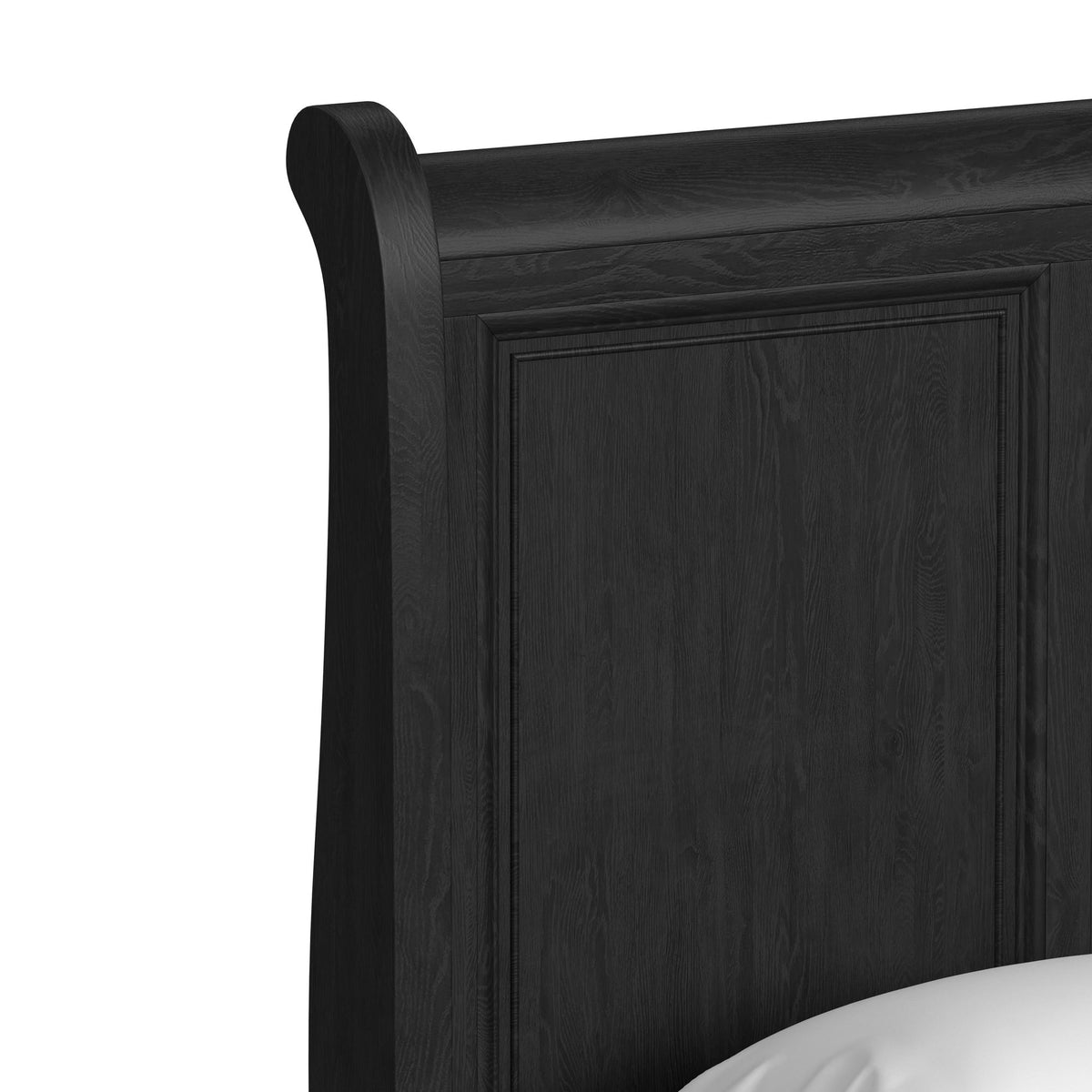 Heritage Black 3-Piece Queen Sleigh Bedroom Set with 2 Nightstands - Ornate Home