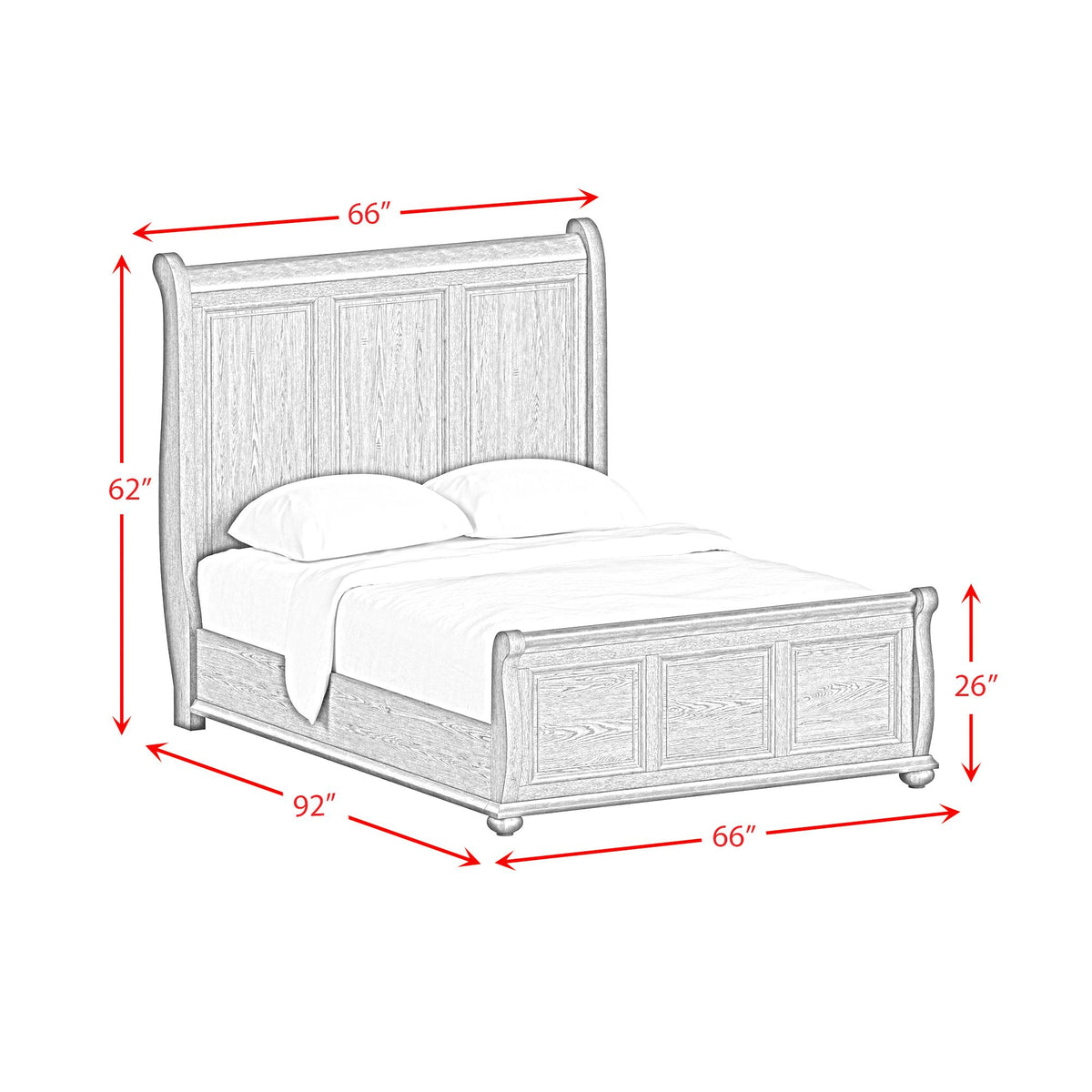 Heritage Black 5-Piece Queen Sleigh Bedroom Set - Ornate Home