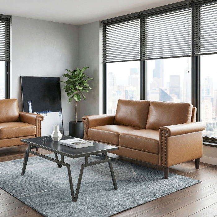 Heritage Brown Loveseat - Ornate Home