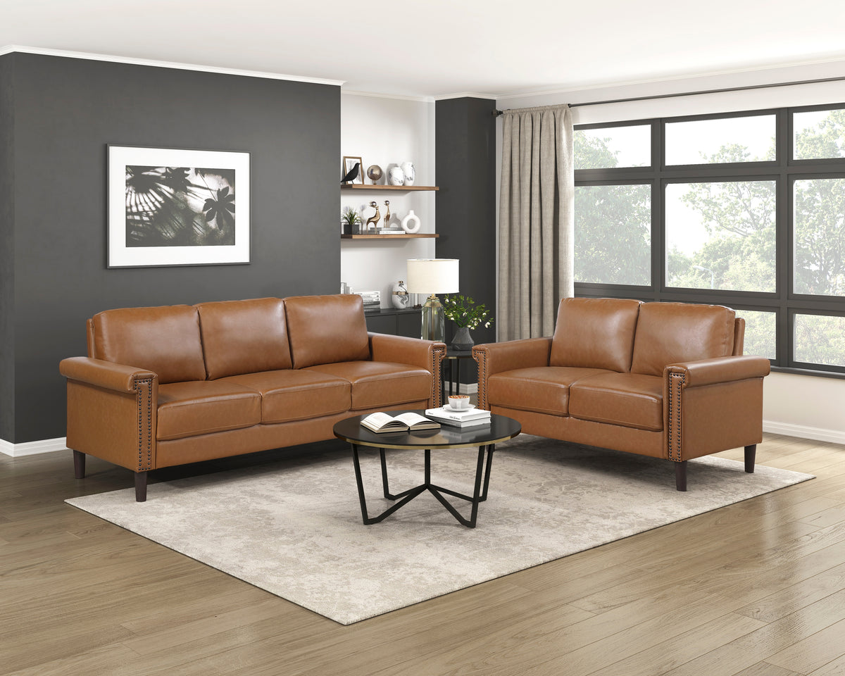 Heritage Brown Loveseat - Ornate Home
