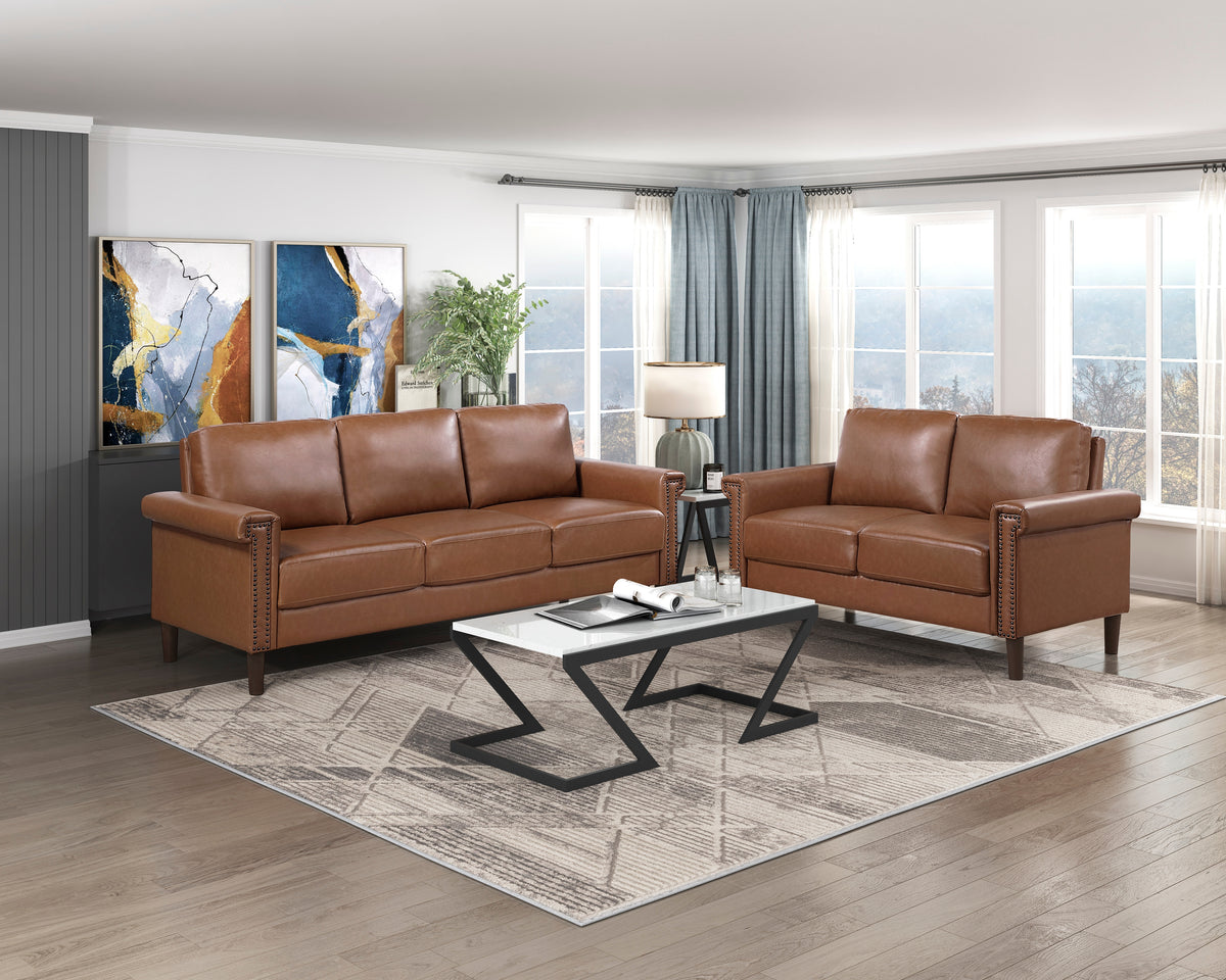 Heritage Brown Loveseat - Ornate Home