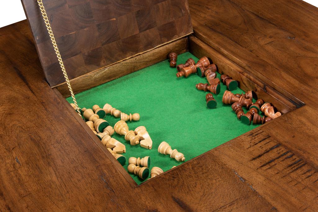 Heritage Games Brown Low Game Table With Four Stools - Ornate Home