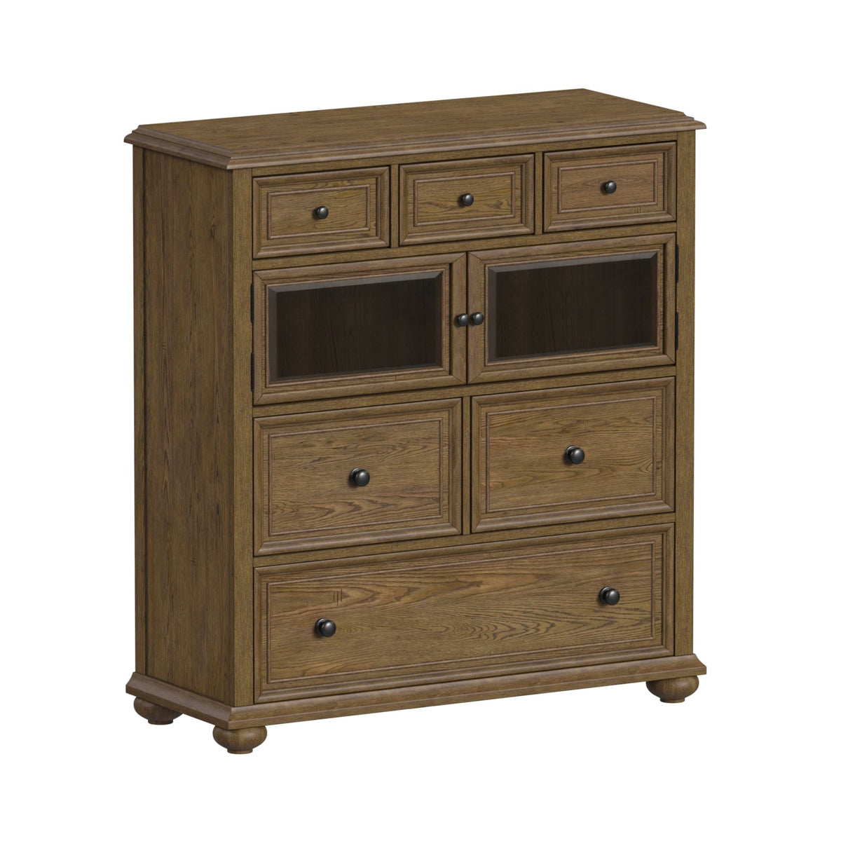 Heritage Oak Brown 3-Piece King Sleigh Bedroom Set - Ornate Home
