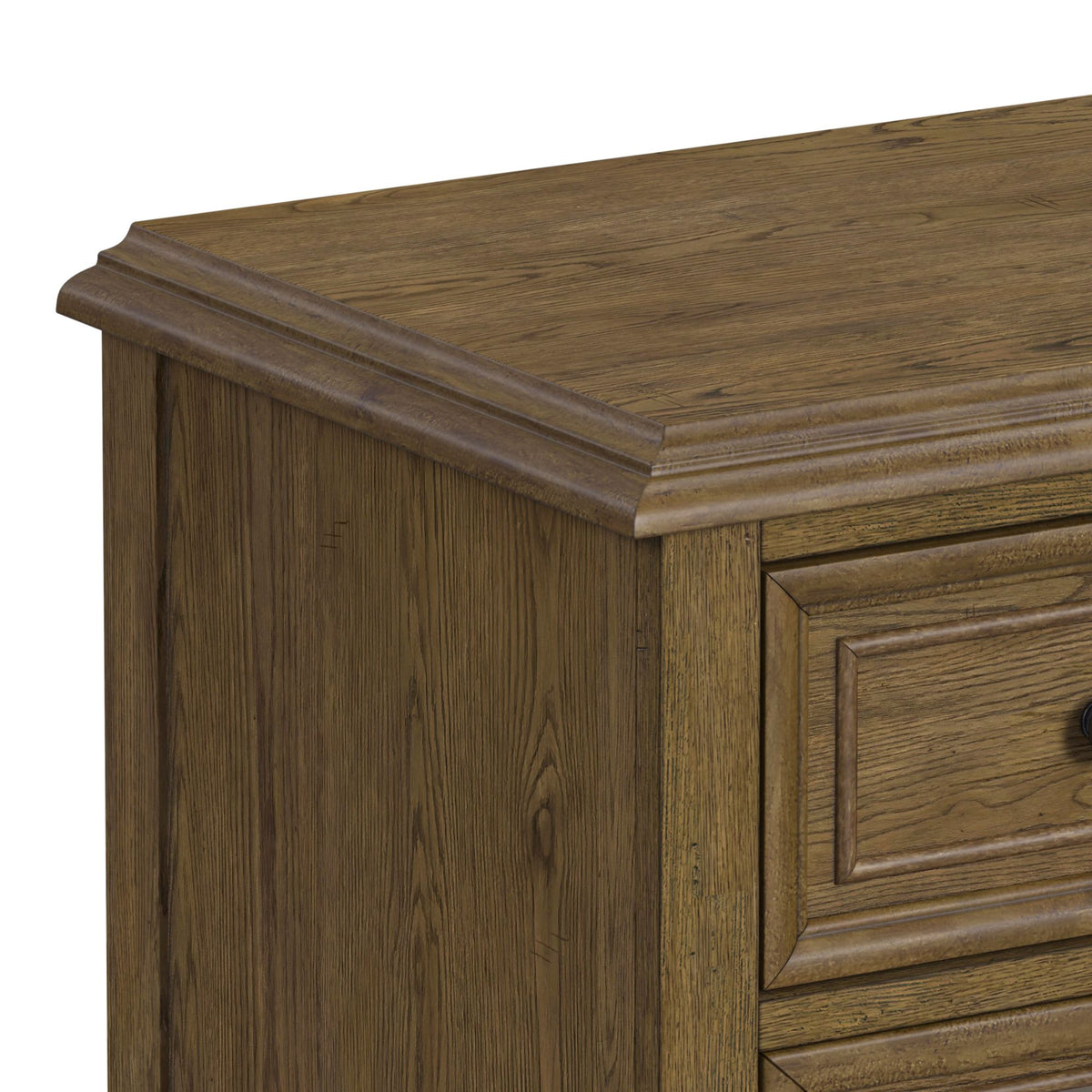 Heritage Oak Brown 3-Piece King Sleigh Bedroom Set - Ornate Home