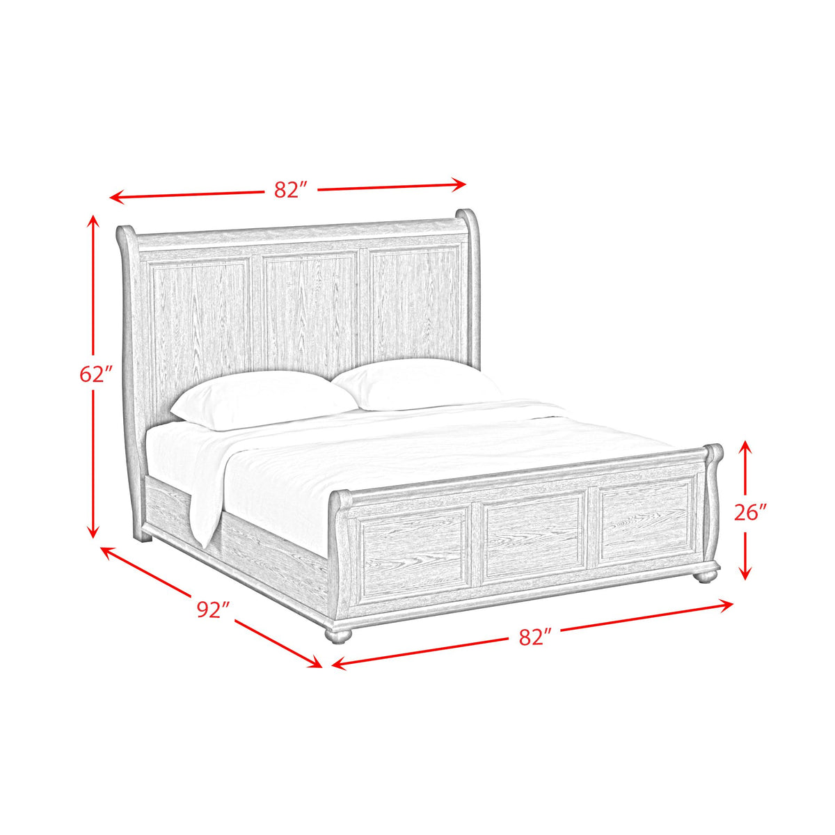 Heritage Oak Brown 3-Piece King Sleigh Bedroom Set - Ornate Home