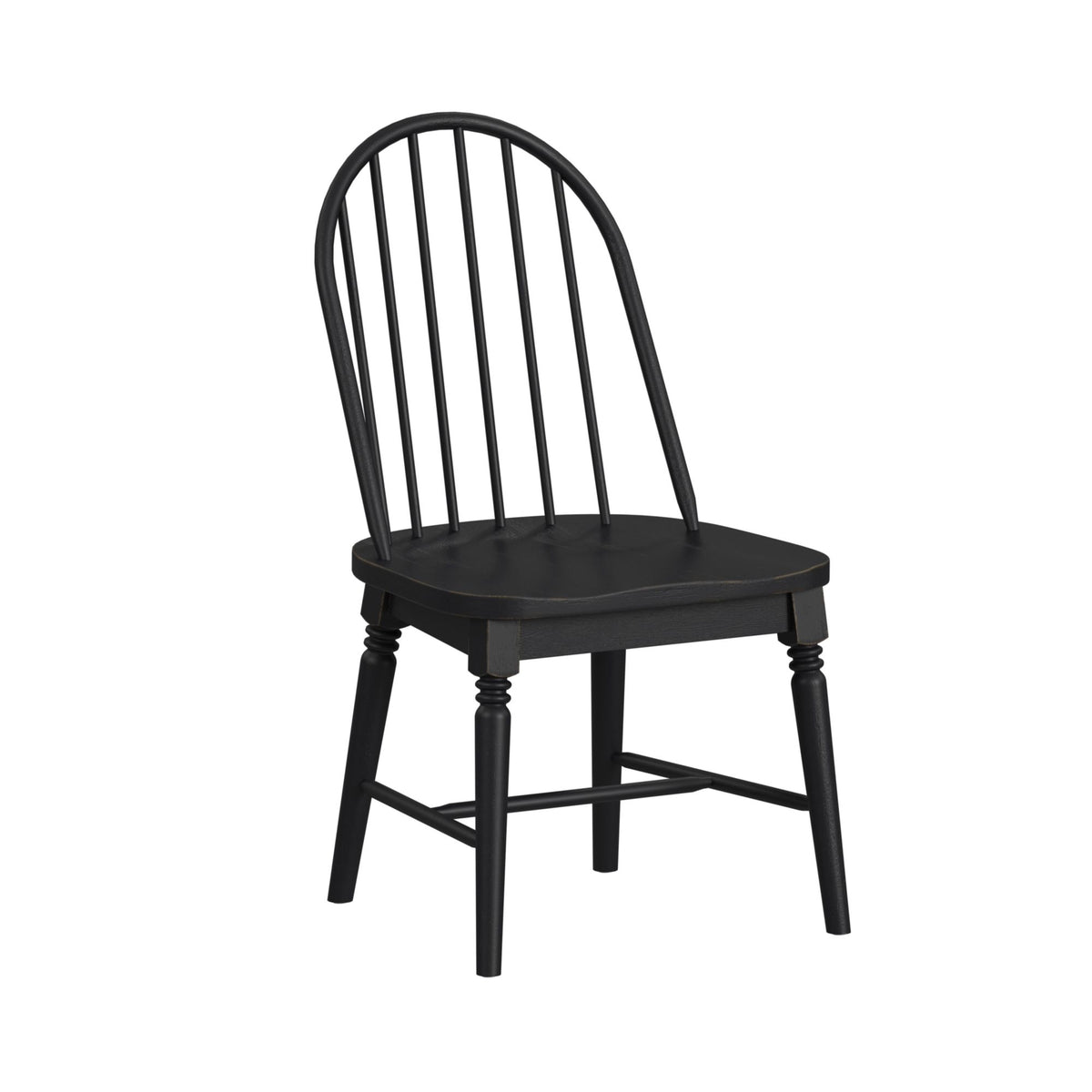 Heritage Oak Brown/Black 5-Piece Standard Height Dining Set with Rectangular Table & Four Black Chairs - Ornate Home