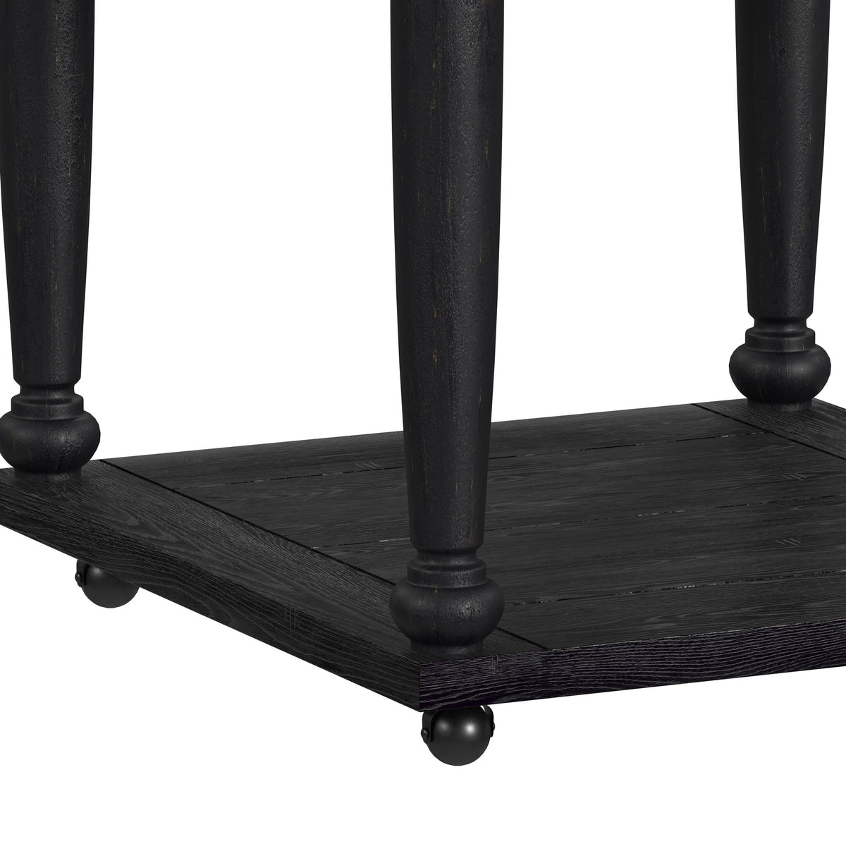 Heritage Oak Brown/Black Chopping Block Island with Casters - Ornate Home