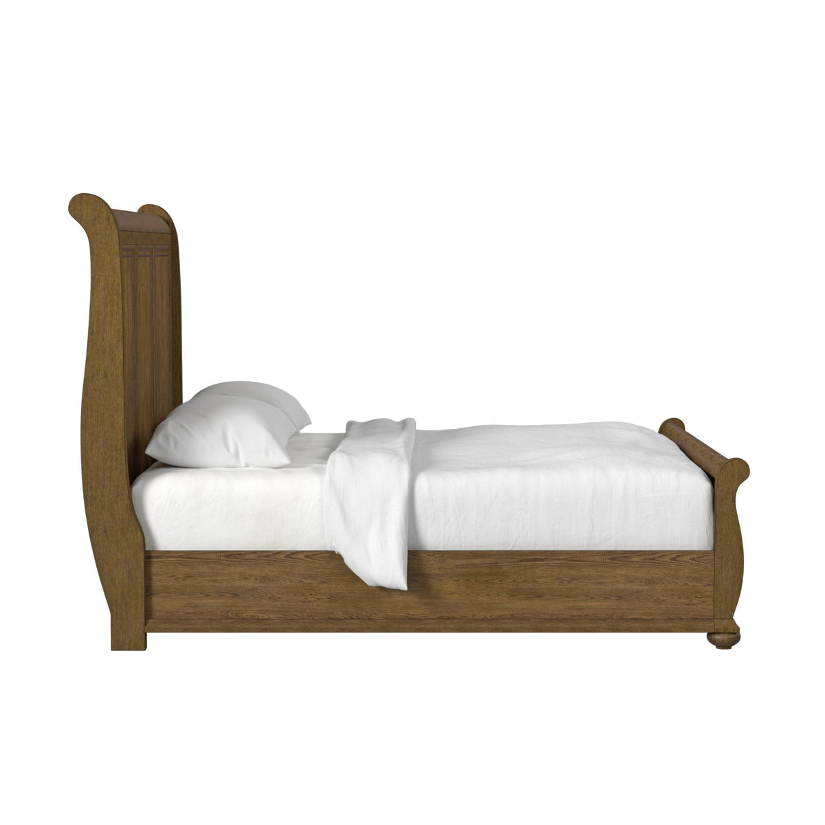 Heritage Oak Brown King Sleigh Bed - Ornate Home