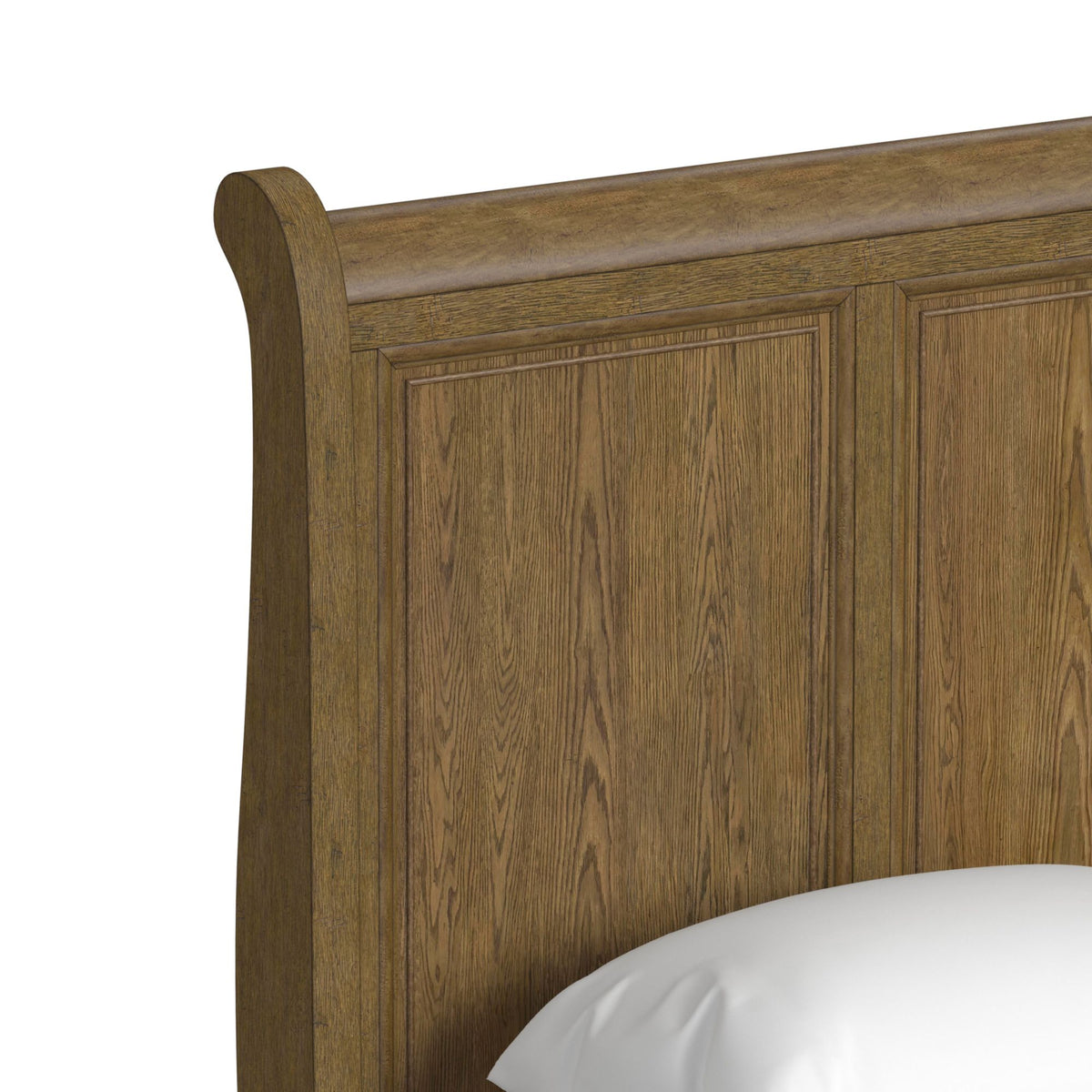 Heritage Oak Brown Queen Sleigh Bed - Ornate Home