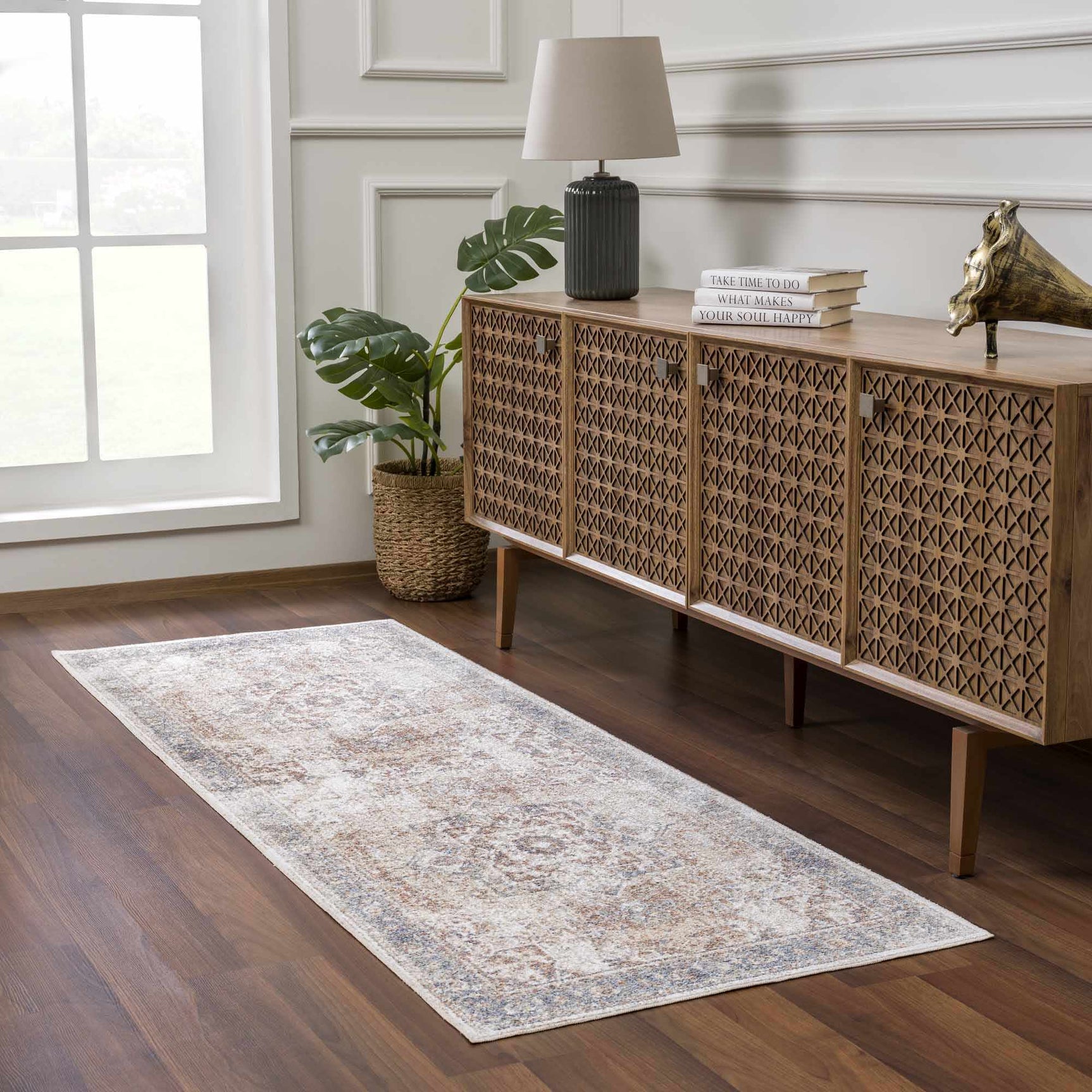 Heritage Style Flat Pile Washable Rug - Ornate Home