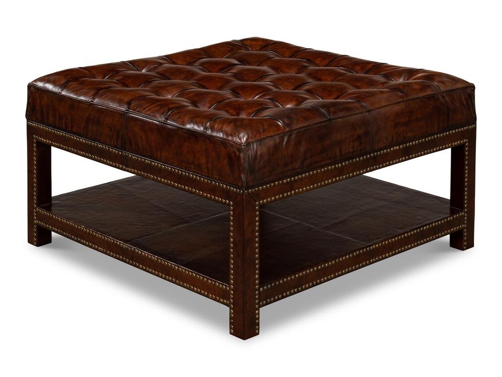 Heritage Upholstery Black Vintage Tufted Ottoman - Ornate Home