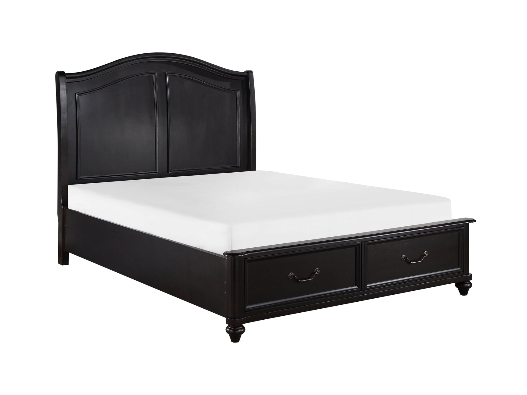Herman Charcoal Brown Eastern King Platform Bed w/ Footboard Storage - Ornate Home