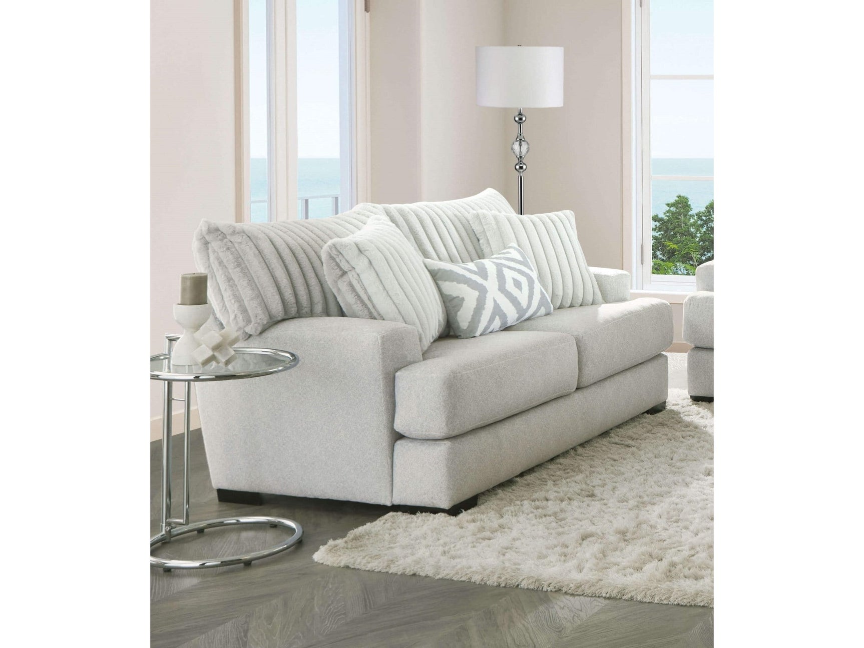 Hermilly Beige Loveseat - Ornate Home