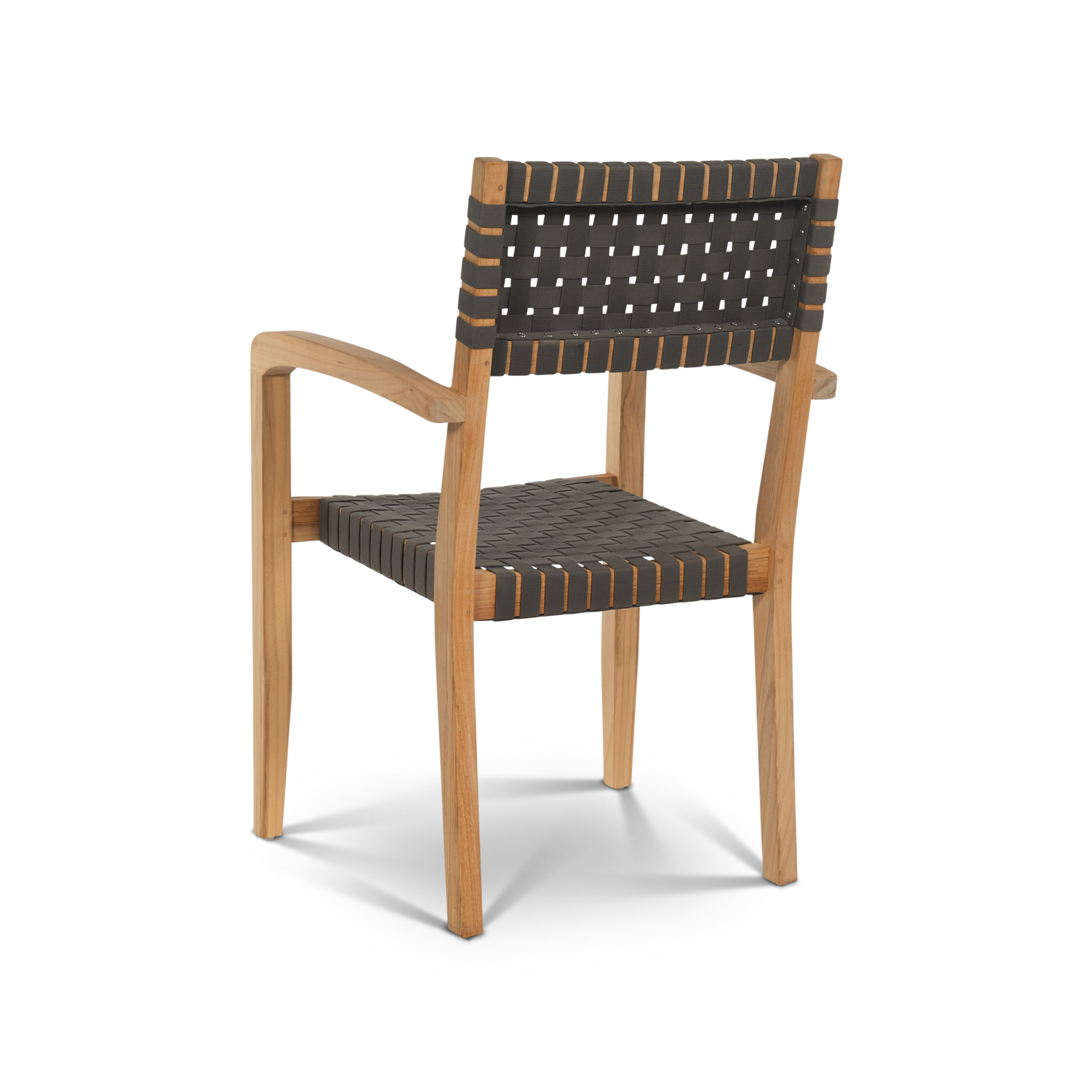 Herning Teak Taupe Grey Outdoor Dining Stacking Armchair (Set of 4) - Ornate Home