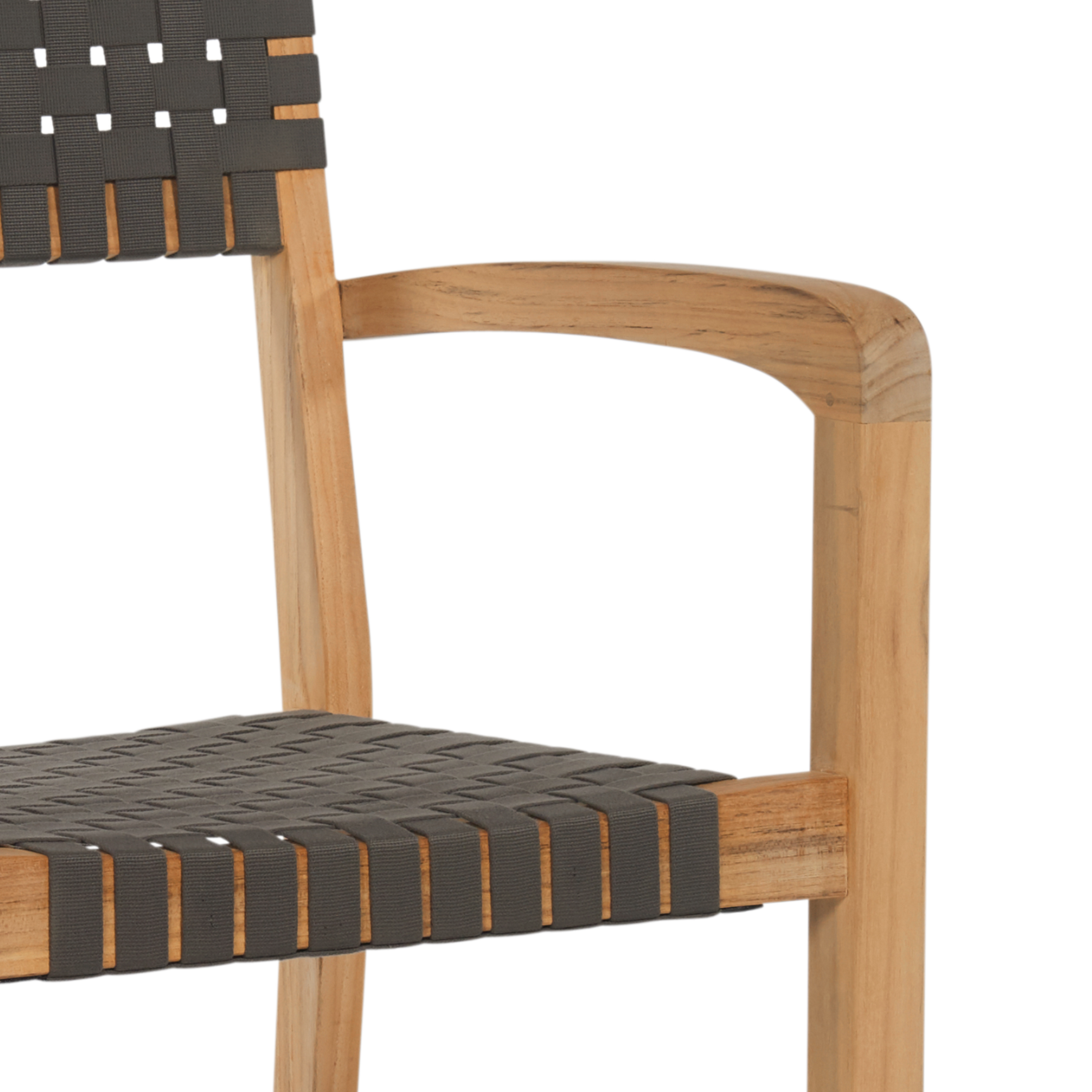 Herning Teak Taupe Grey Outdoor Dining Stacking Armchair (Set of 4) - Ornate Home