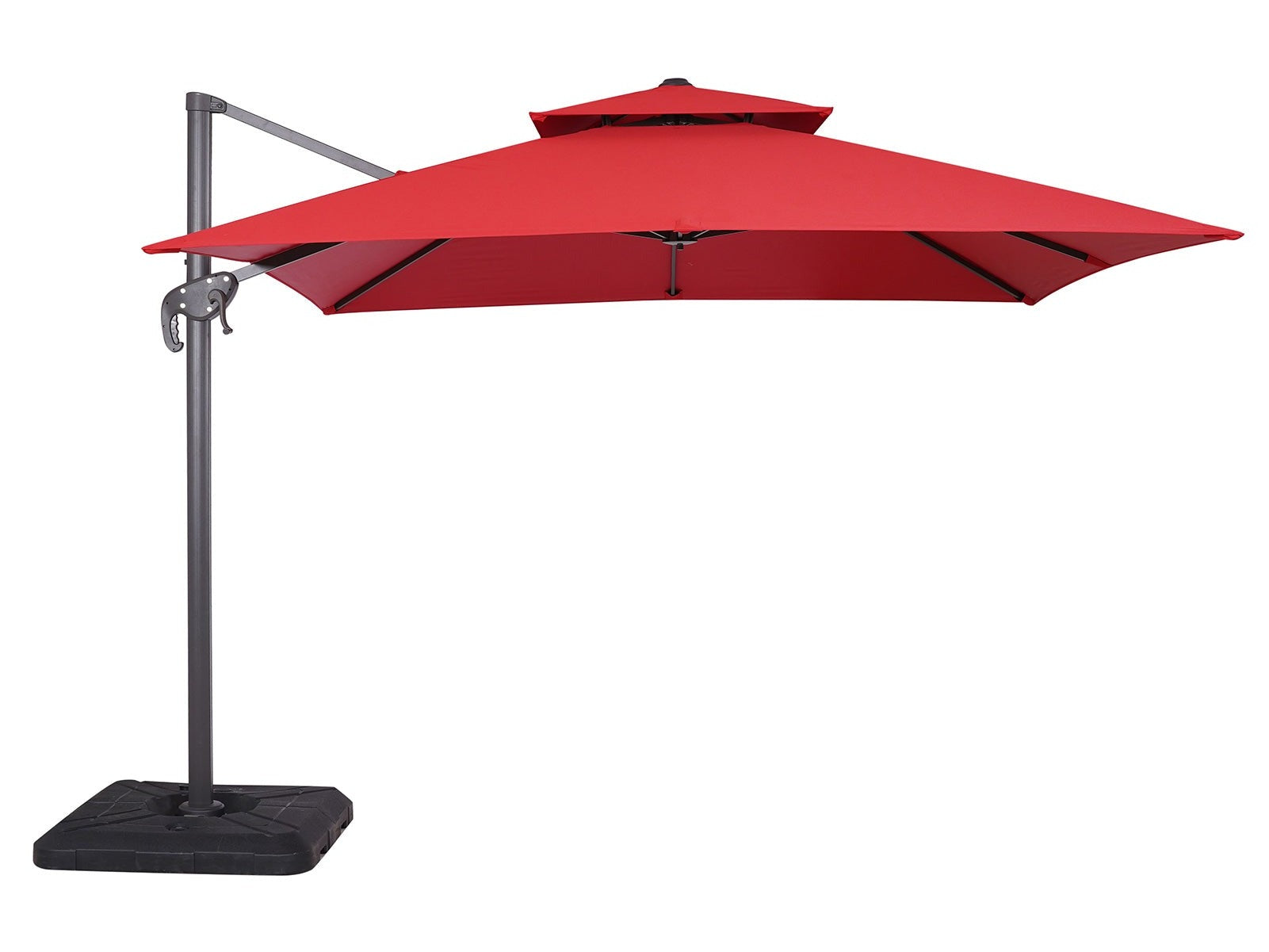 Hero Red Square Umbrella With Base - Ornate Home