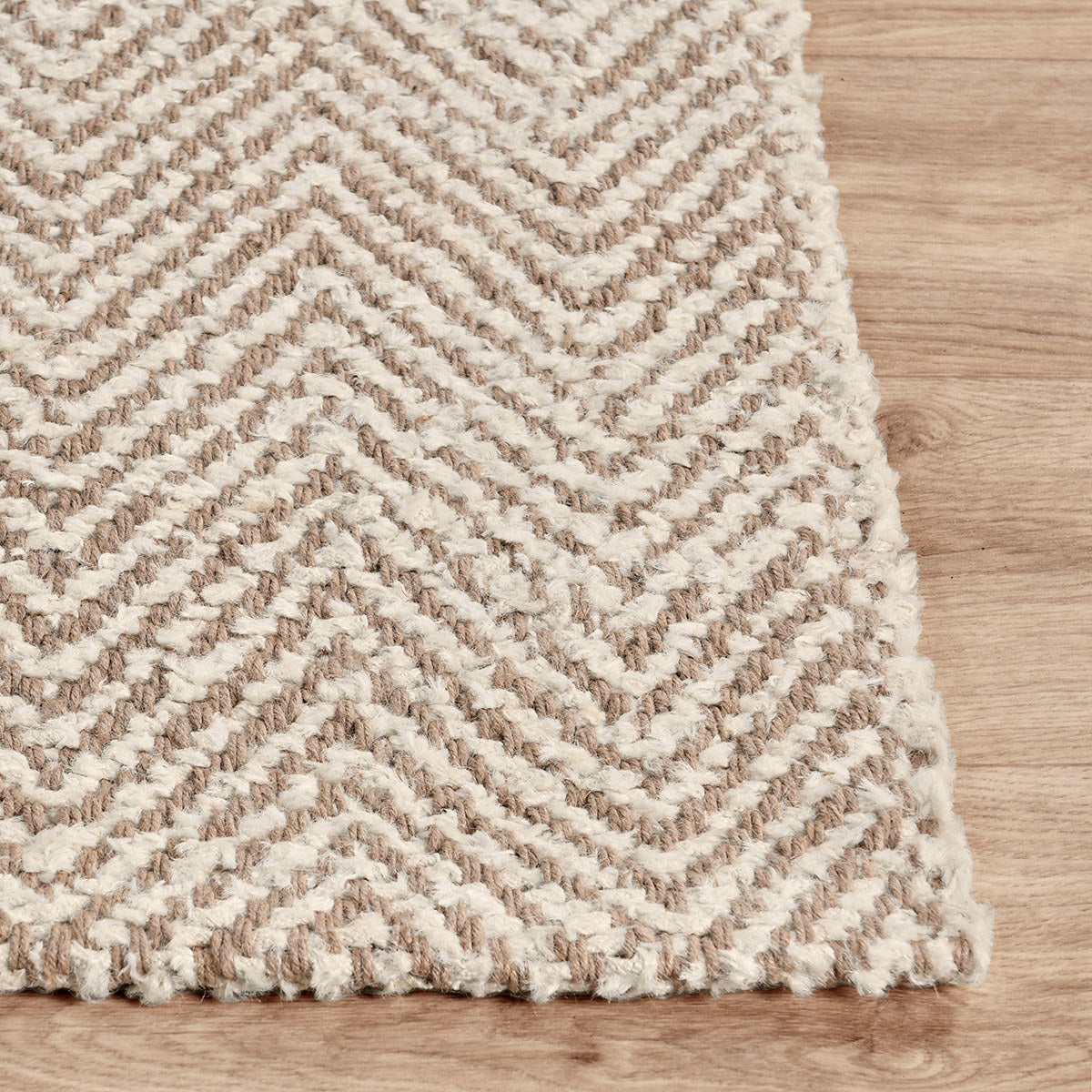 Herringbone Chenille Ivory/Natural Rug - Ornate Home