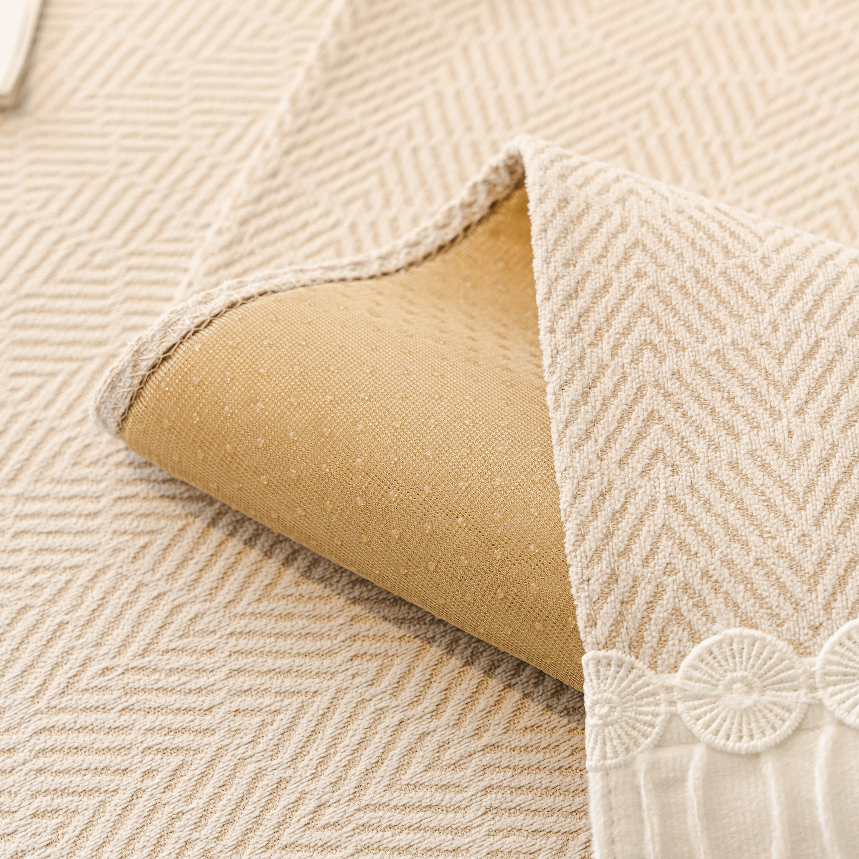 Herringbone Sofa Protector Cover, Non-Slip Couch Cover for Seat, Back & Arms - Ornate Home