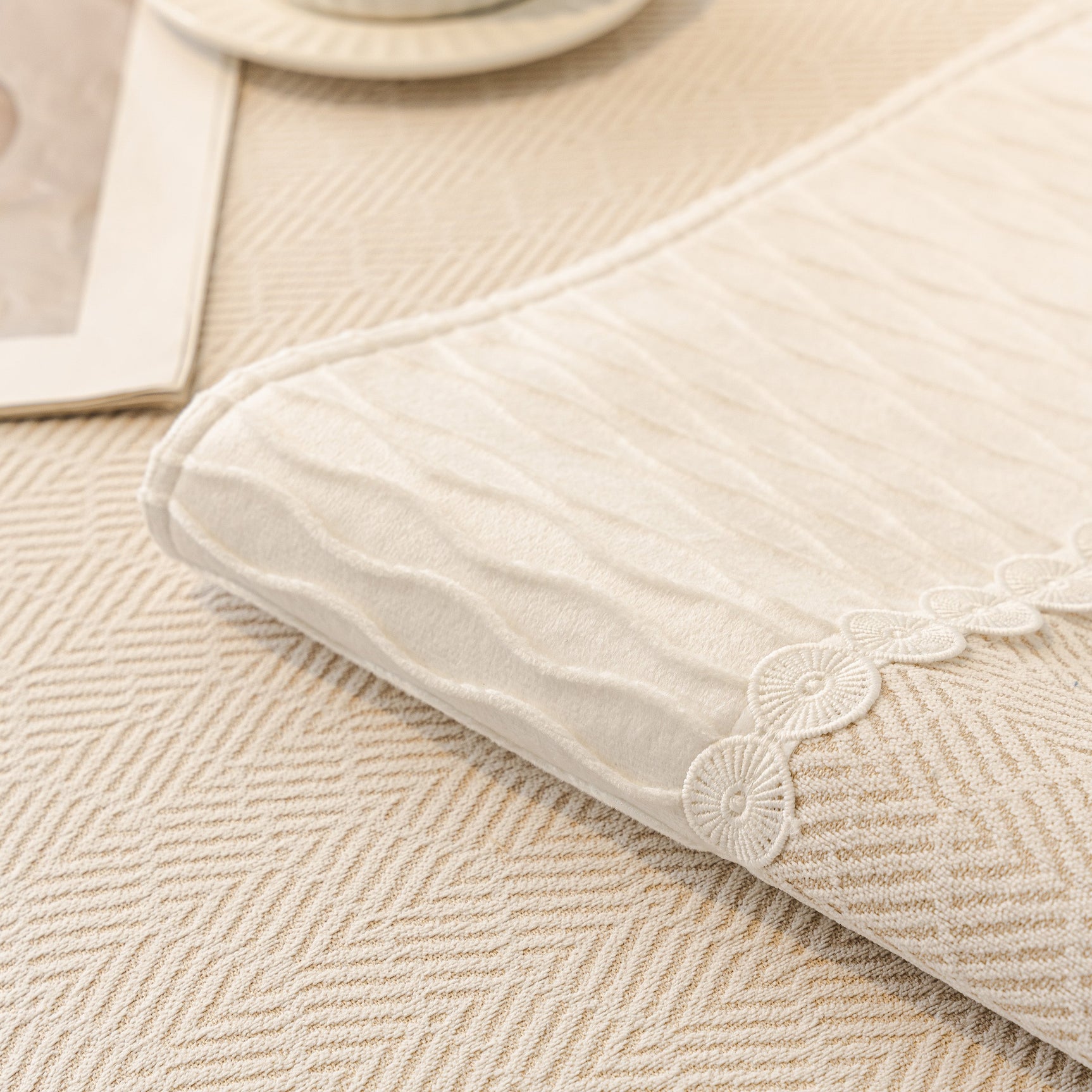 Herringbone Sofa Protector Cover, Non-Slip Couch Cover for Seat, Back & Arms - Ornate Home