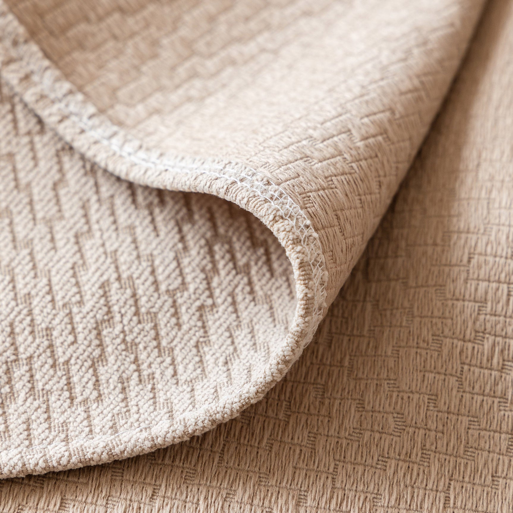 Herringbone Textured Sofa Throw Blanket, Durable Pet Friendly Modern Couch Slipcover - Ornate Home