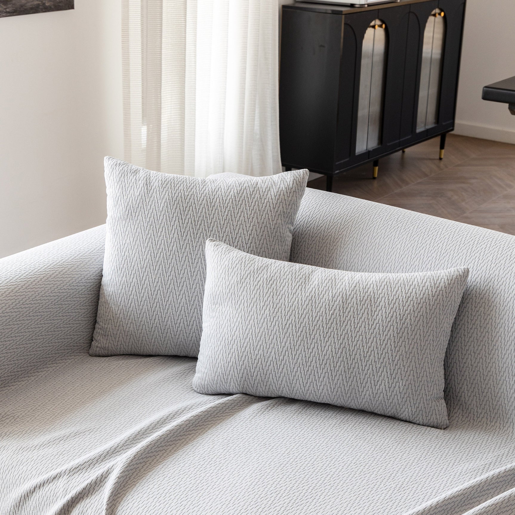 Herringbone Textured Sofa Throw Blanket, Durable Pet Friendly Modern Couch Slipcover - Ornate Home
