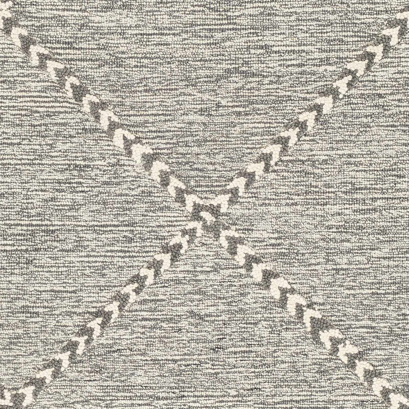 Hertfordshire Gray Trellis Tassel Wool Rug - Clearance - Ornate Home