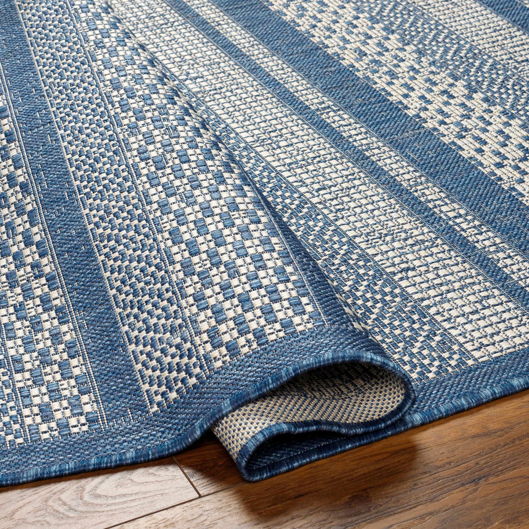 Hessa Blue Outdoor Area Rug - Clearance - Ornate Home