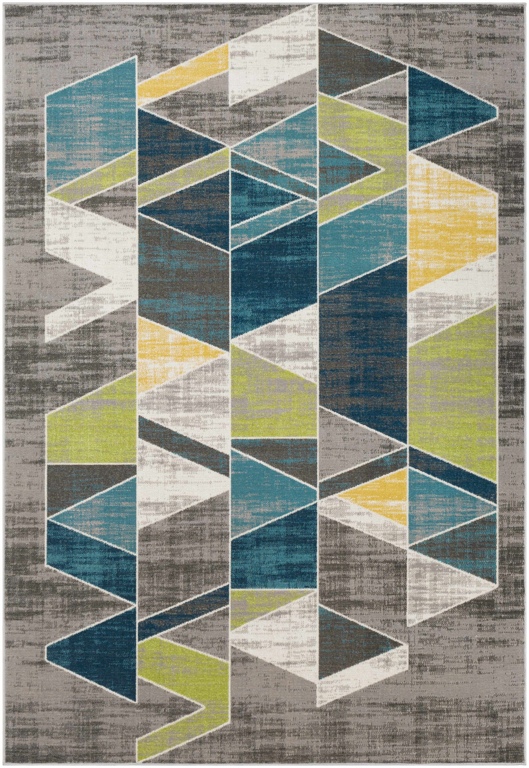 Hessel Green Triangles Area Rug - Clearance - Ornate Home