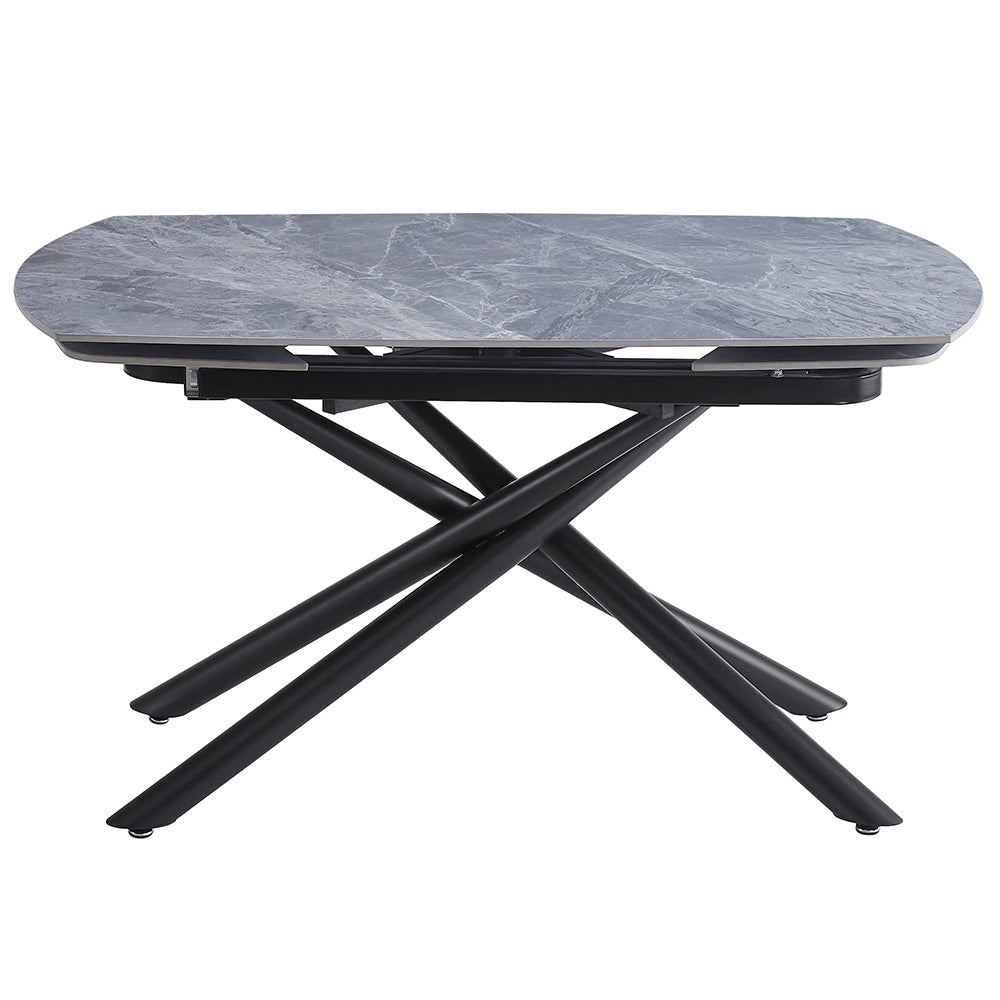 Hester Ceramic Top/Black Dining Table - Ornate Home