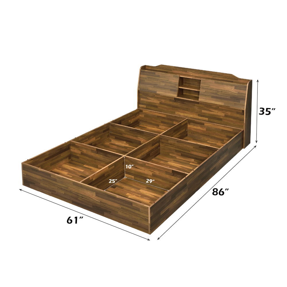 Hestia Walnut Queen Platform Bed - Ornate Home