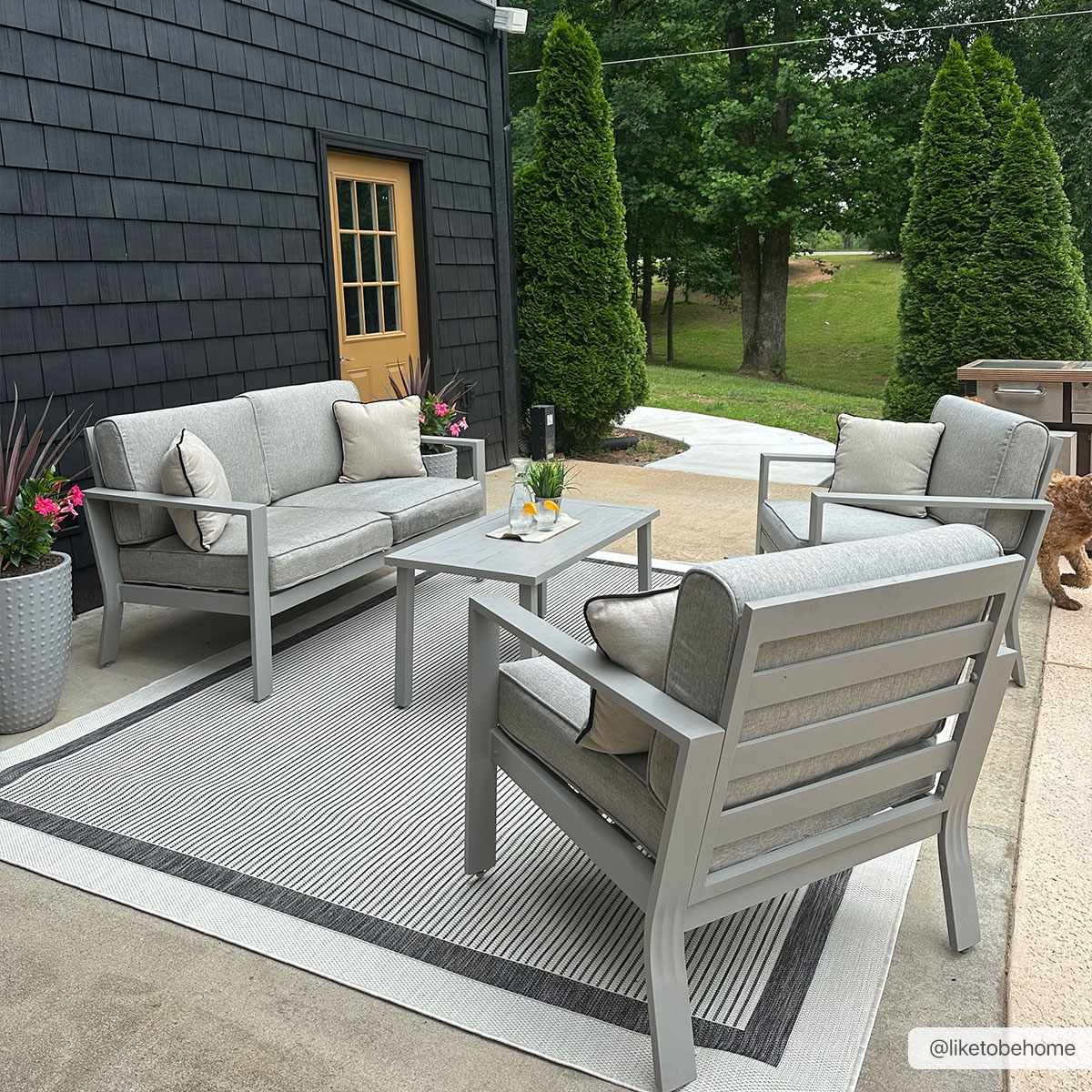 Hevel Black & White Outdoor Area Rug - Clearance - Ornate Home