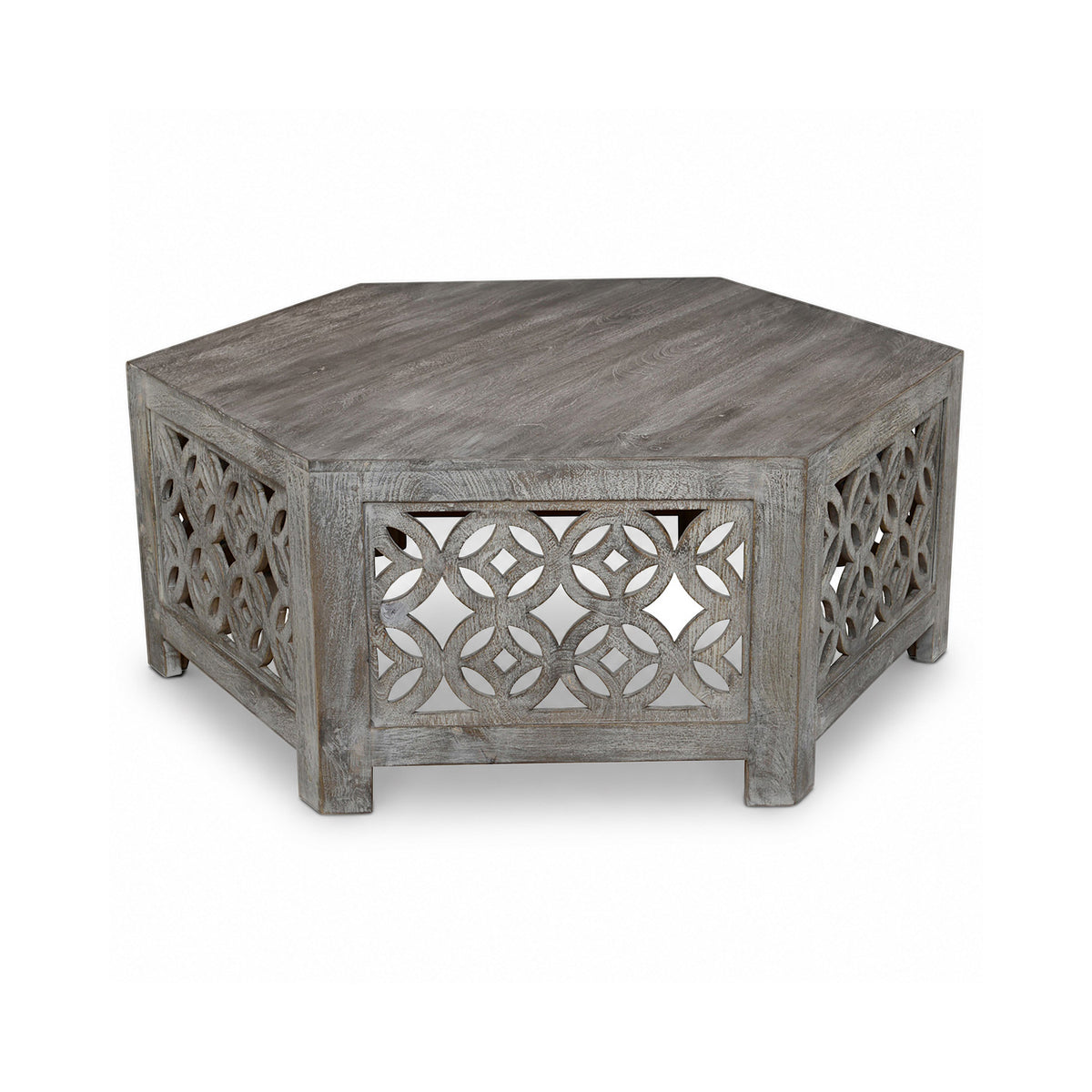 Hexagon Ash Gray 36" Coffee Table