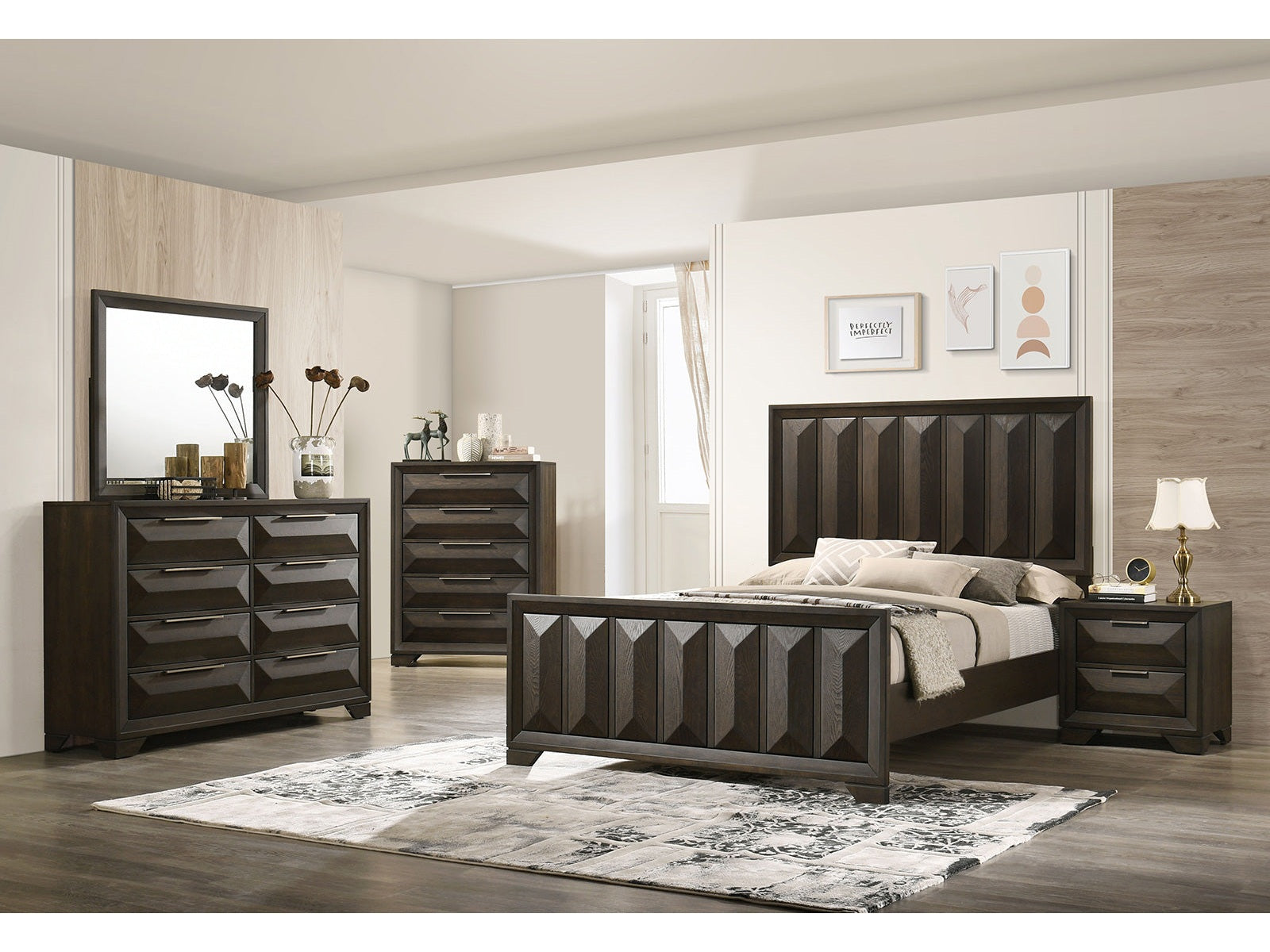 Hexham Espresso Queen 4 Piece Bedroom Set - Ornate Home