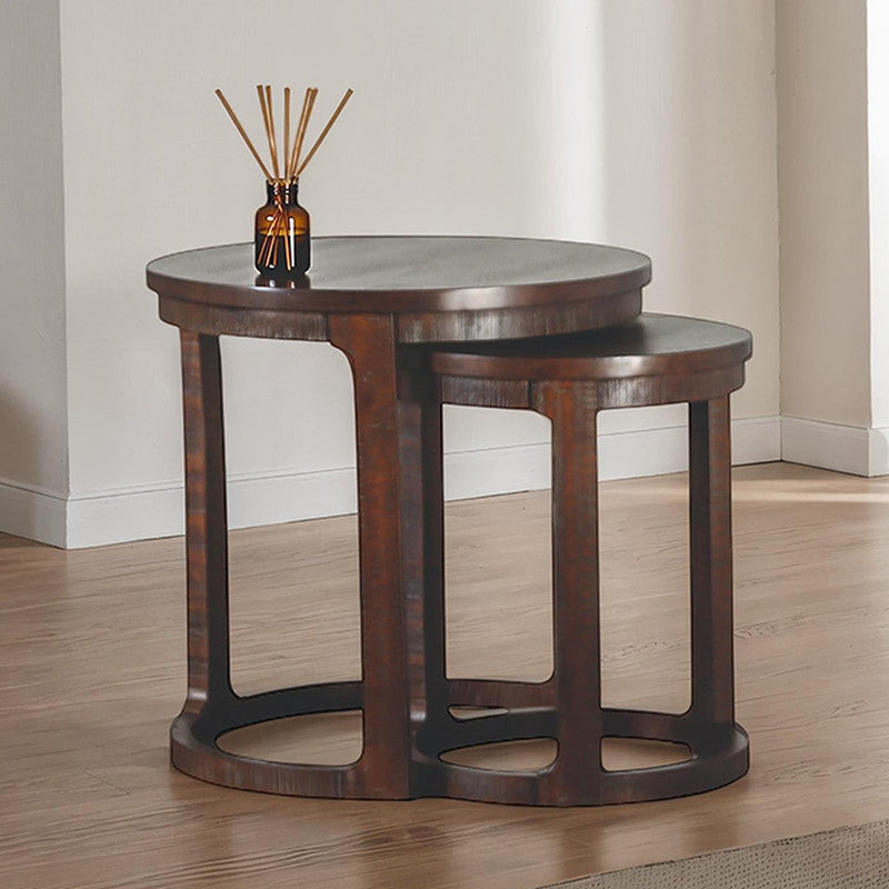 Hickory Distressed Espresso Nesting End Table