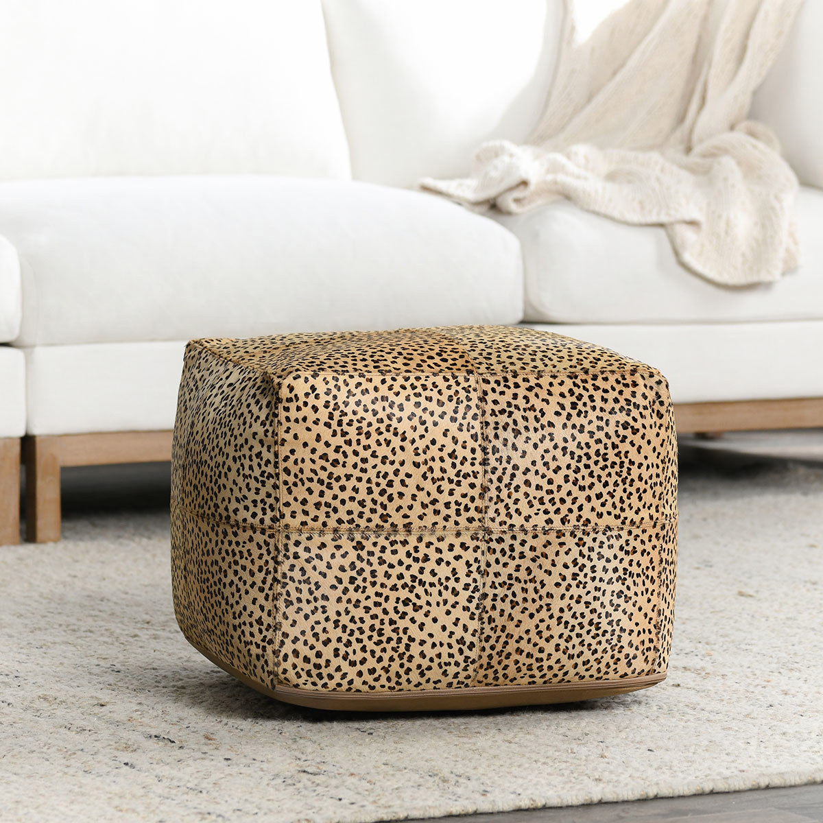 Hide Multicolor Pouf - Ornate Home