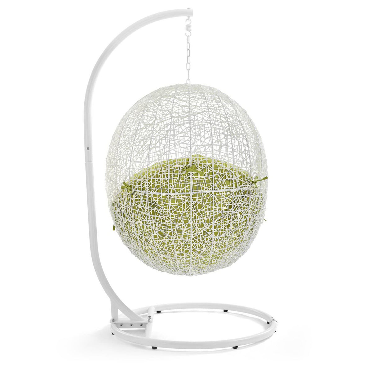 Hide White/Peridot Outdoor Patio Swing Chair With Stand - Ornate Home