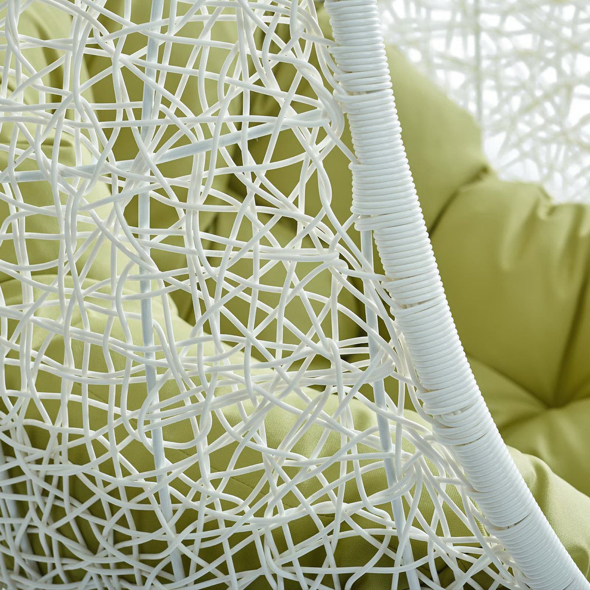 Hide White/Peridot Outdoor Patio Swing Chair With Stand - Ornate Home