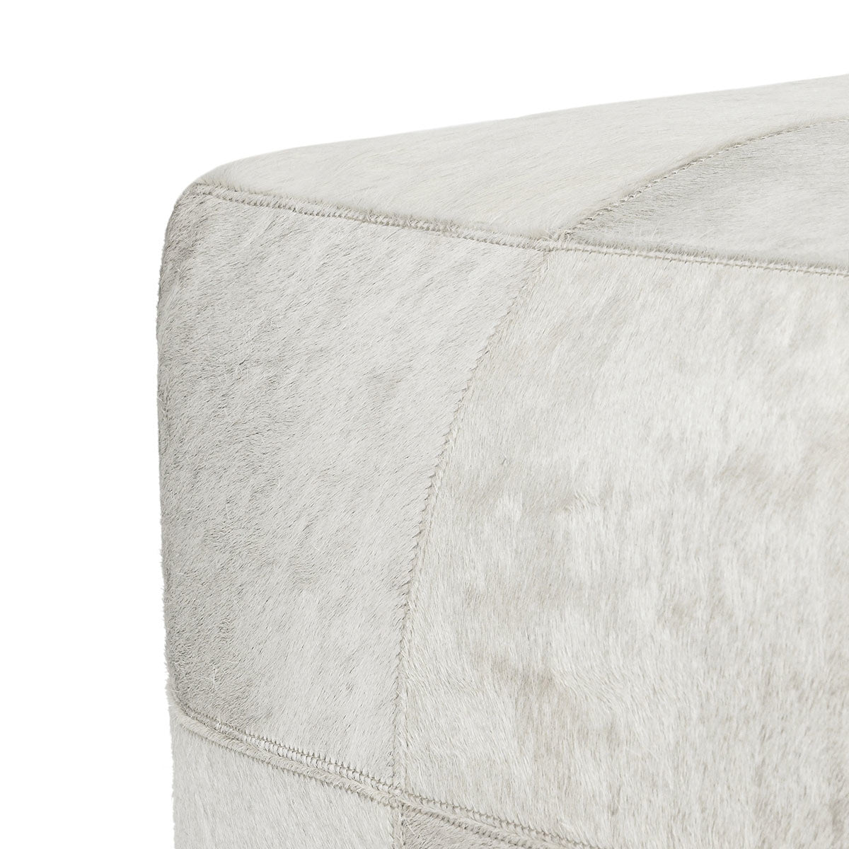 Hide White Pouf - Ornate Home