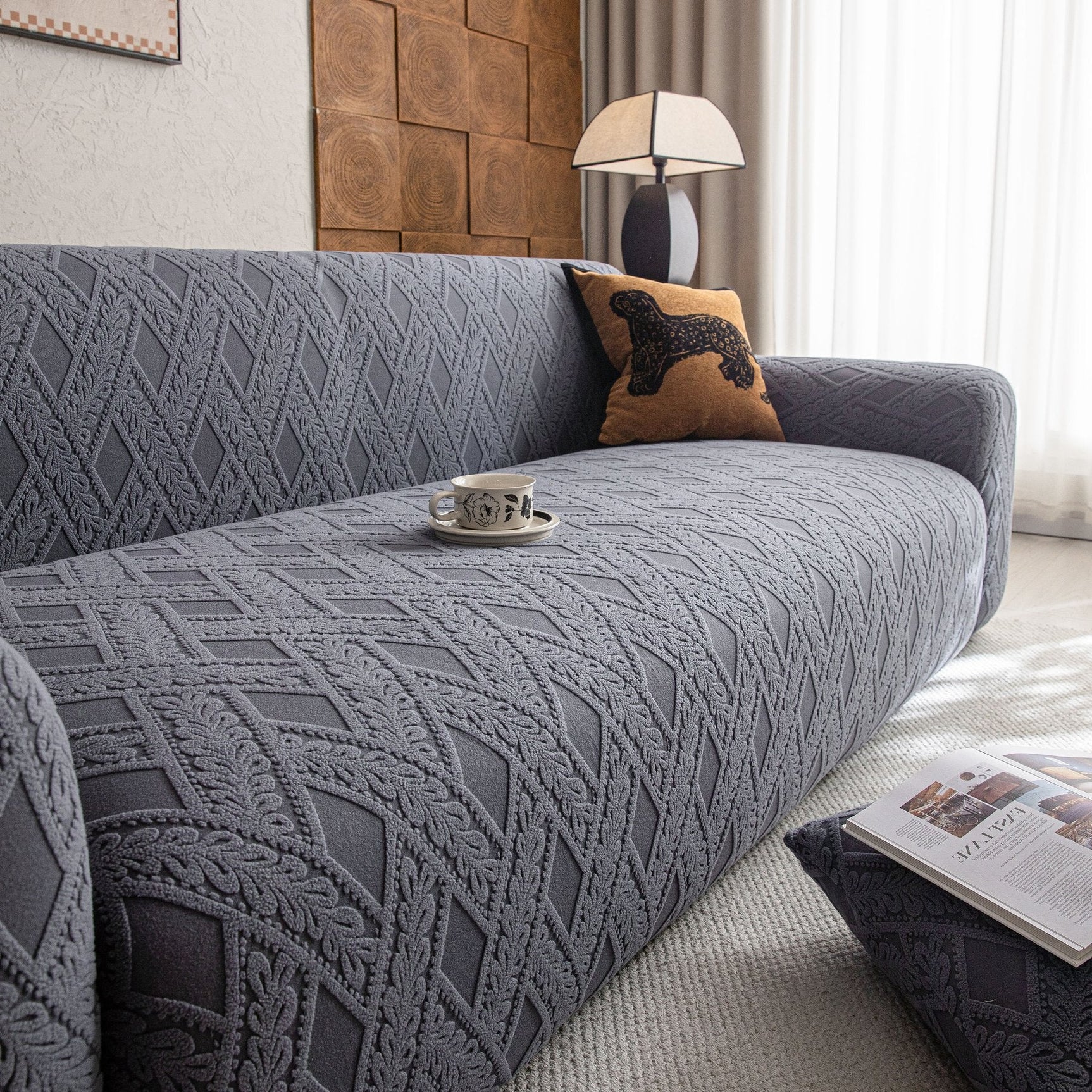 High Stretch 3D Jacquard Sofa Slipcovers, Pet Friendly Non Slip Sofa Cover Washable - Ornate Home