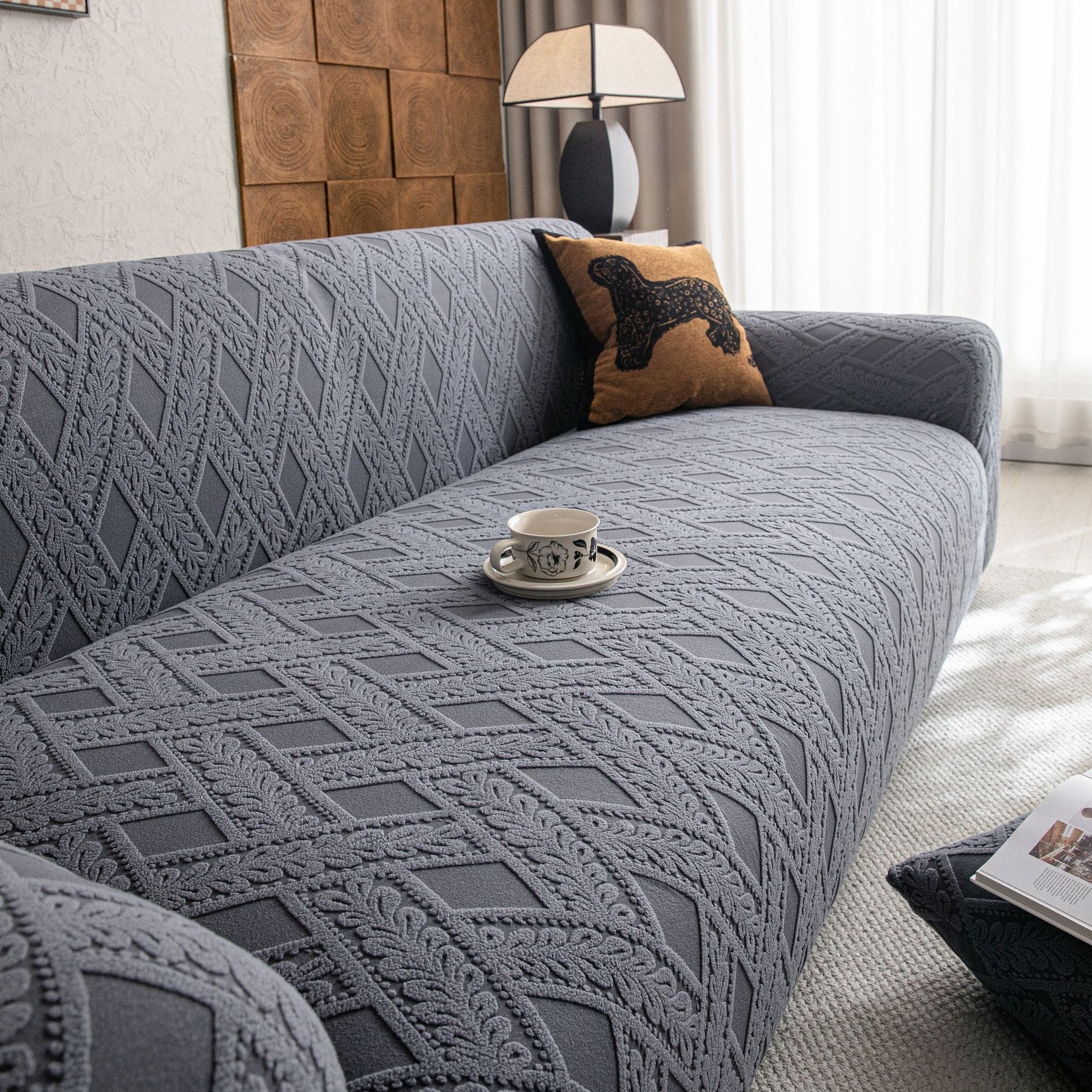 High Stretch 3D Jacquard Sofa Slipcovers, Pet Friendly Non Slip Sofa Cover Washable - Ornate Home