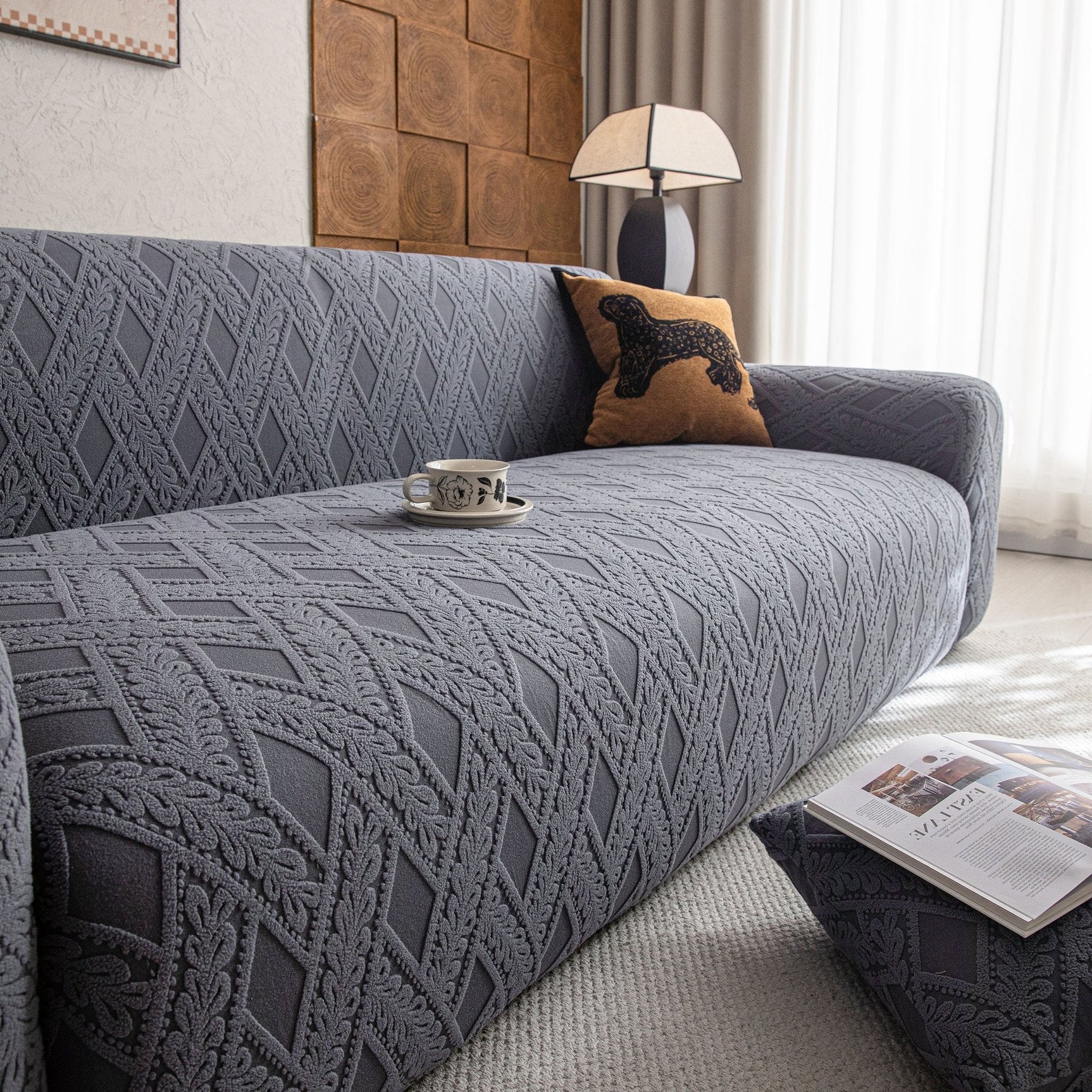High Stretch 3D Jacquard Sofa Slipcovers, Pet Friendly Non Slip Sofa Cover Washable - Ornate Home